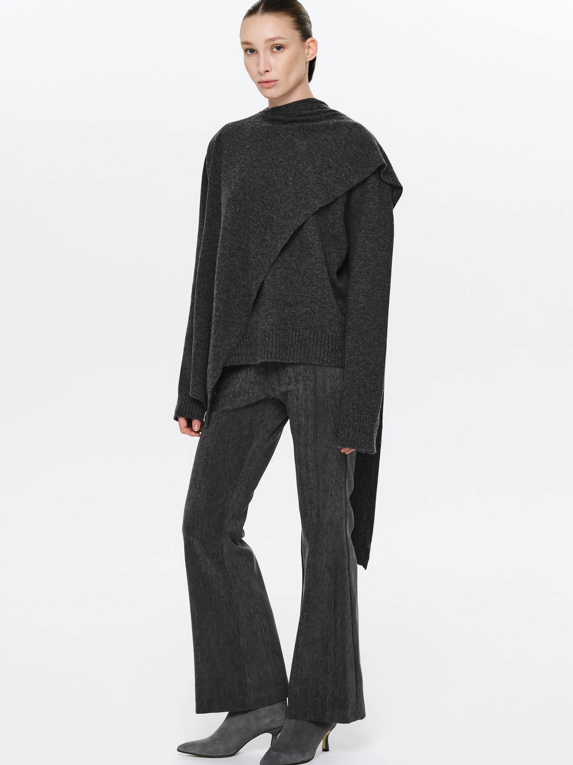 Asymmetric Collar Jumper, Charcoal sold by Source Unknown product image thumbnail 3