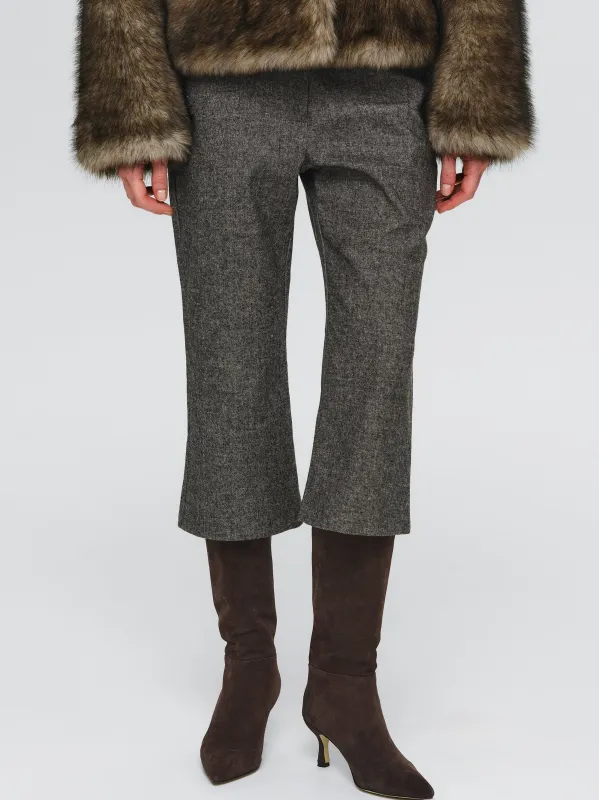 Wool-Blend Knee Pants, Grey sold by Source Unknown