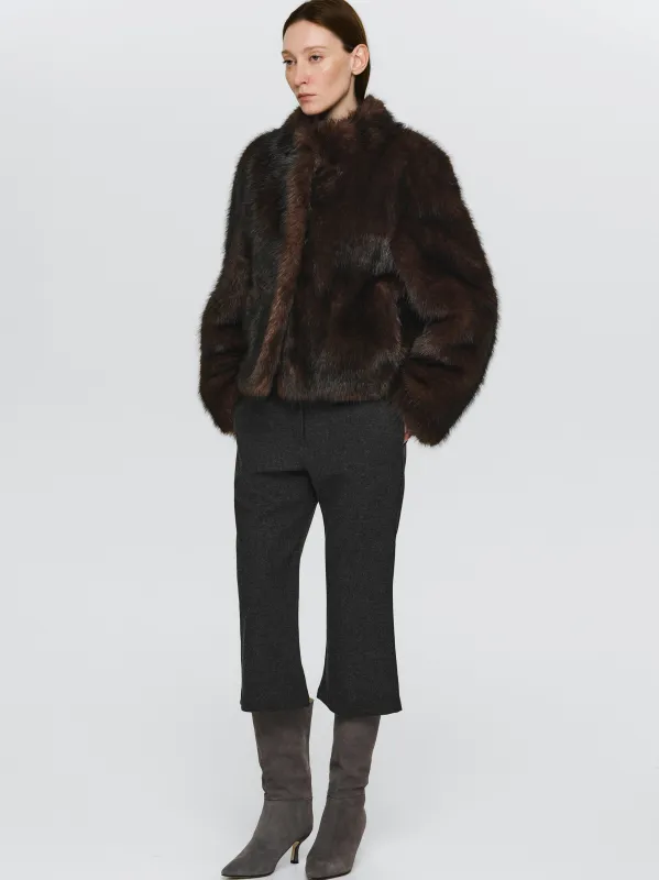 Wool-Blend Knee Pants, Brown sold by Source Unknown