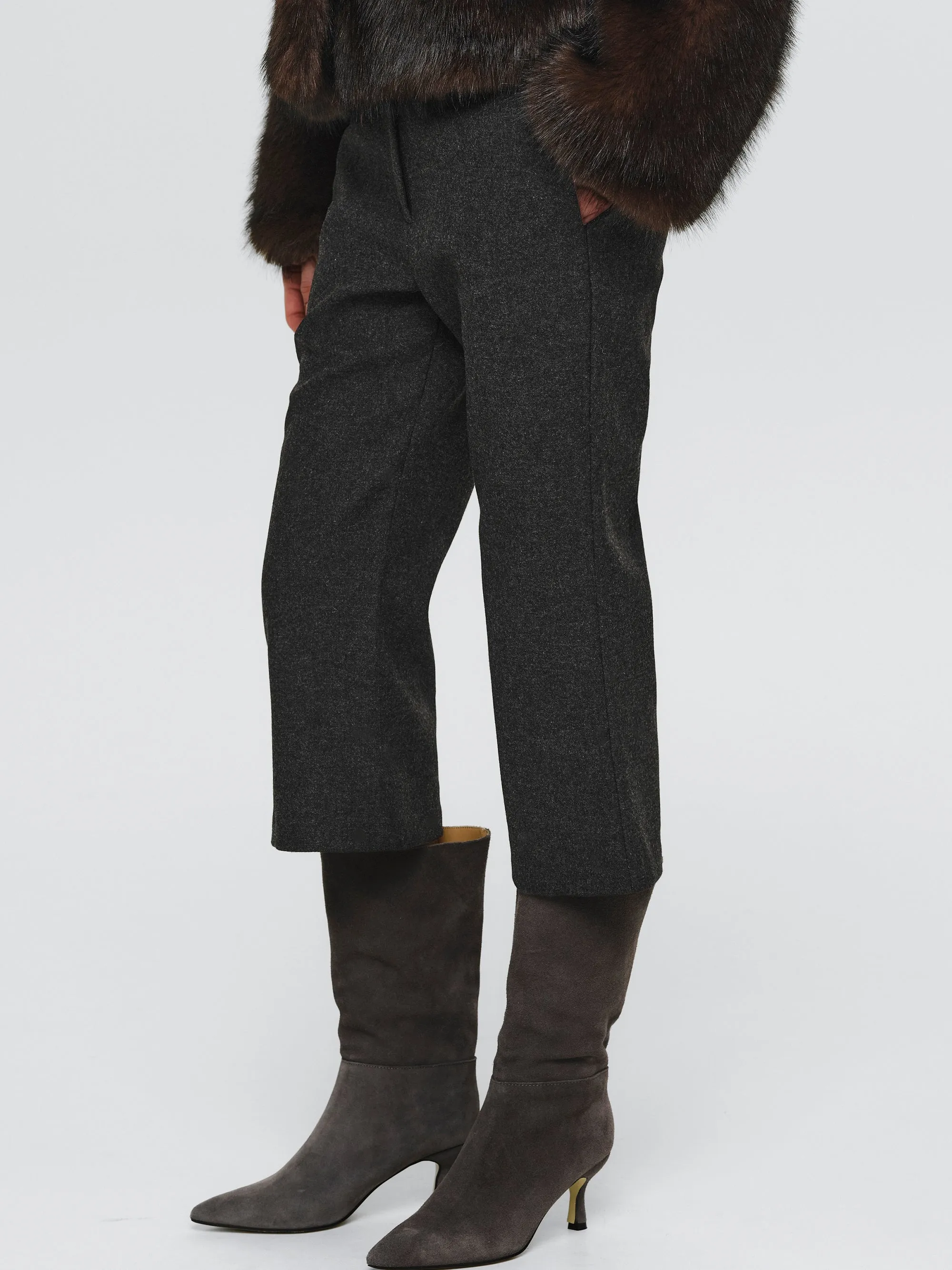 Wool-Blend Knee Pants, Brown sold by Source Unknown product image thumbnail 3