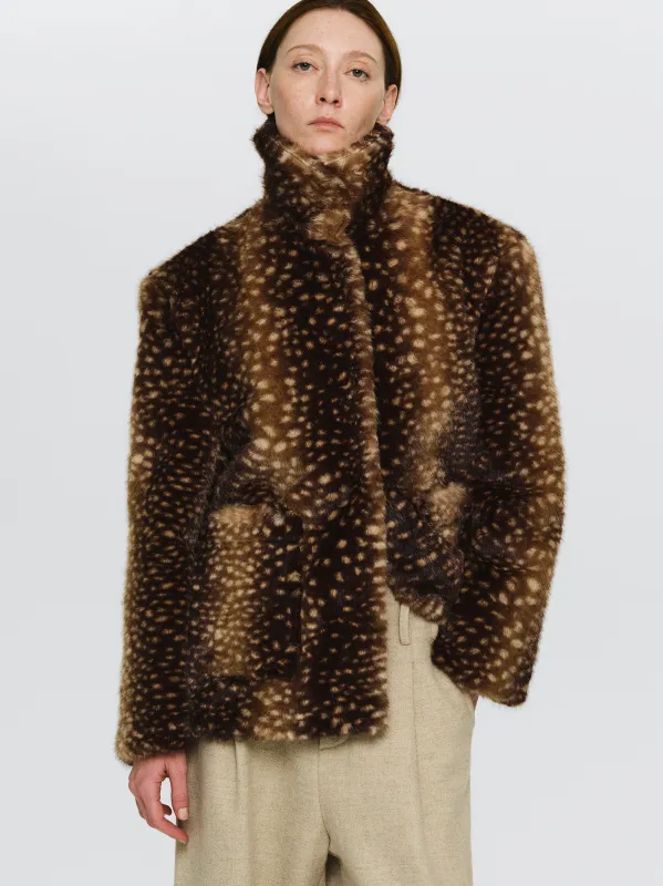 Animal Print Faux-Fur Jacket, Brown sold by Source Unknown