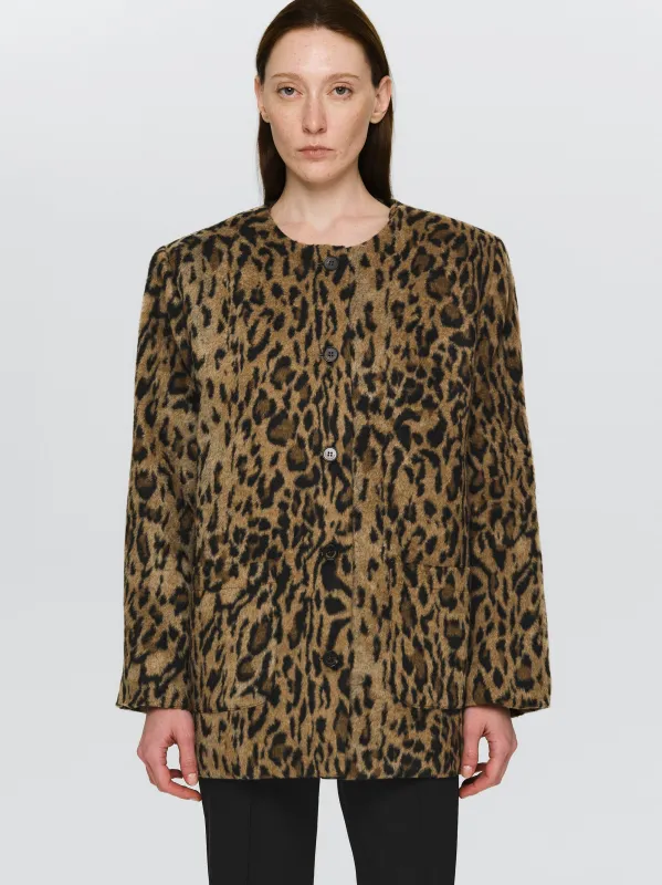 Leopard Faux-Fur Jacket, Brown sold by Source Unknown