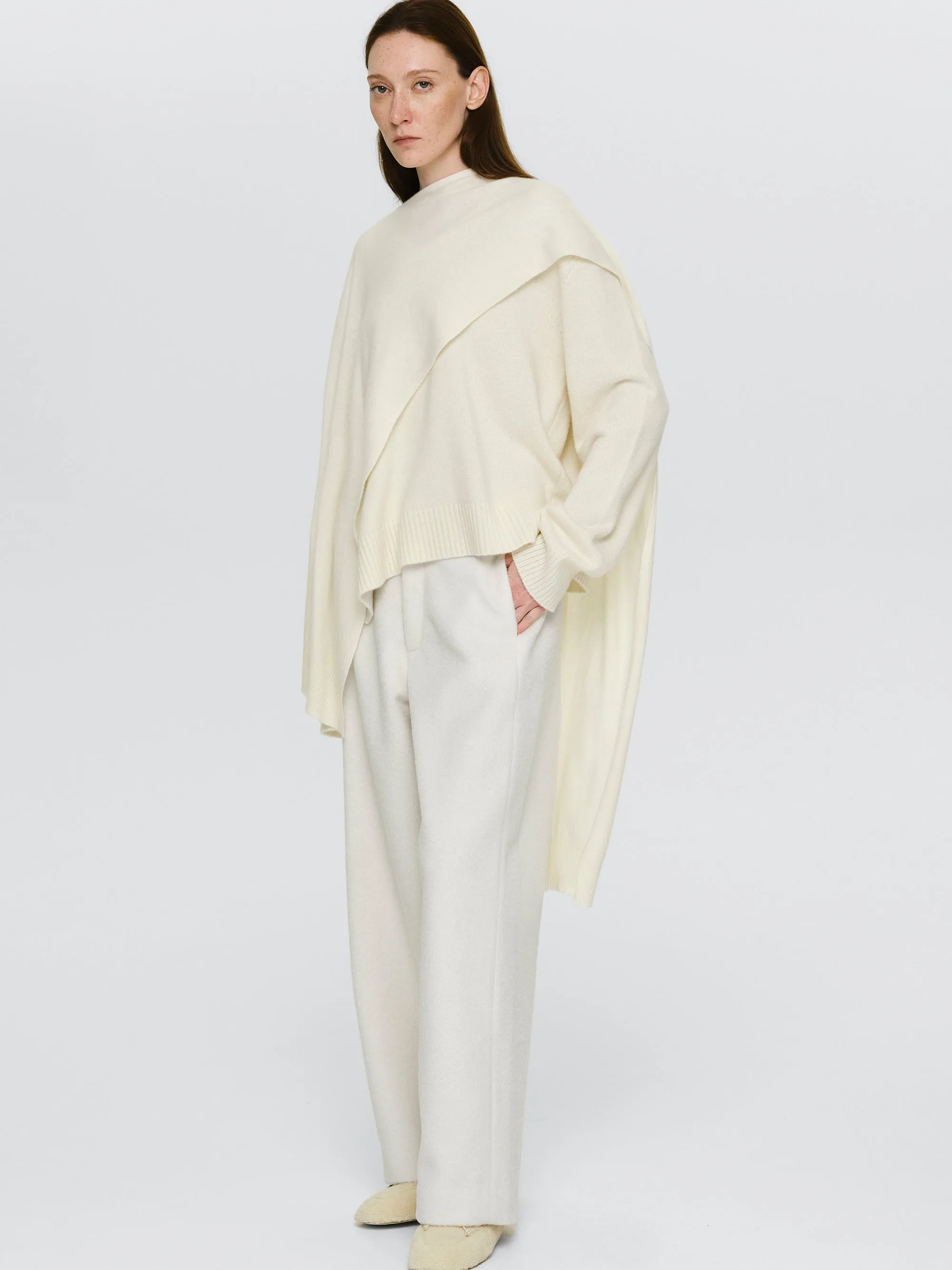 Brushed Tailored Trousers, Ivory sold by Source Unknown product image thumbnail 3