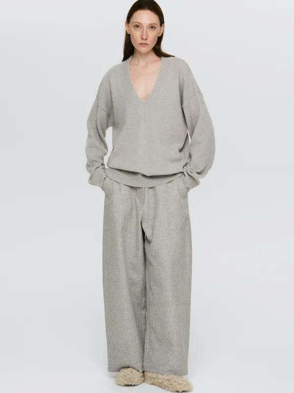V-Neck Pullover, Grey sold by Source Unknown