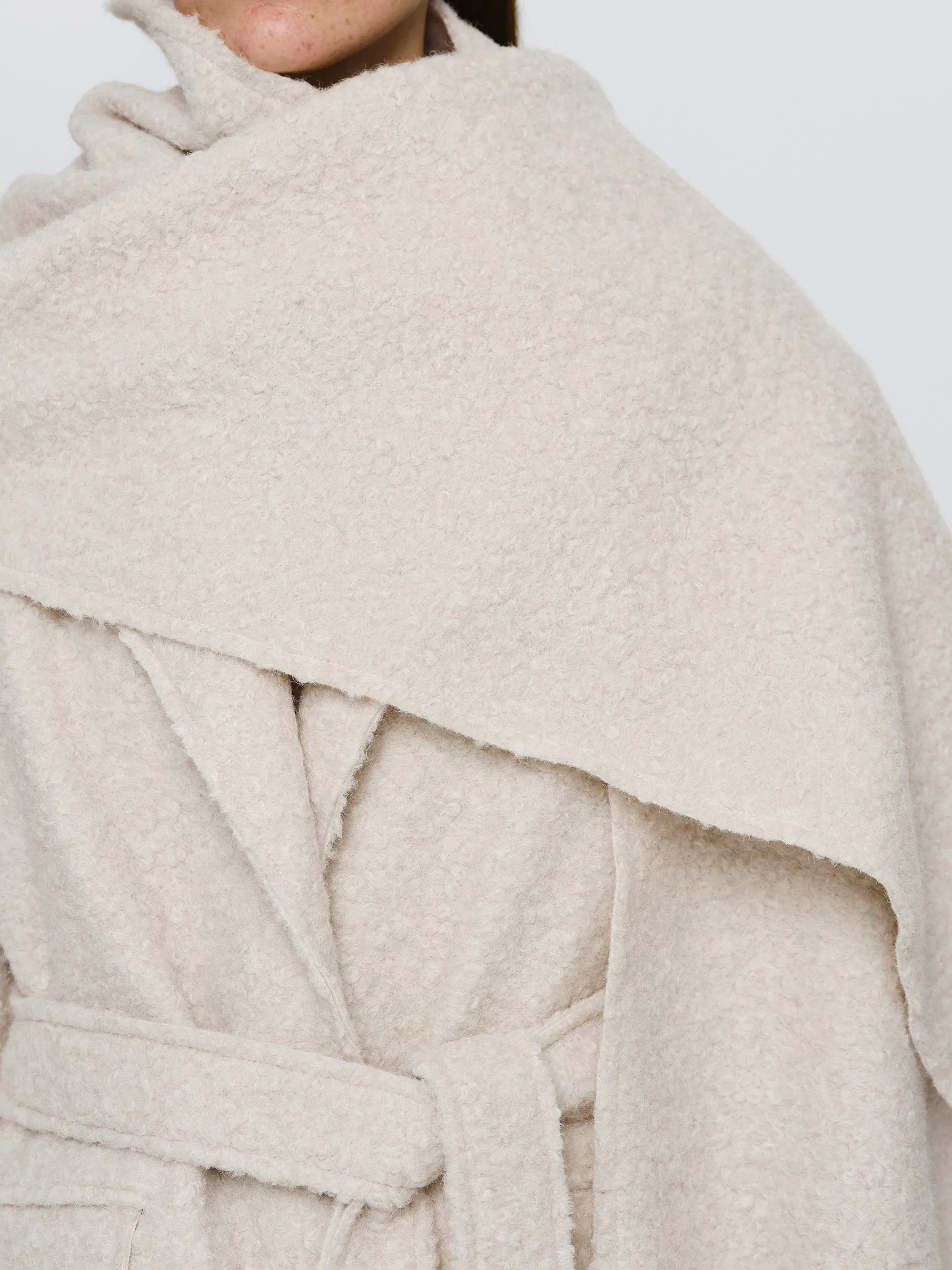 Oversized Shawl-Collar Blazer, Ivory sold by Source Unknown product image thumbnail 2