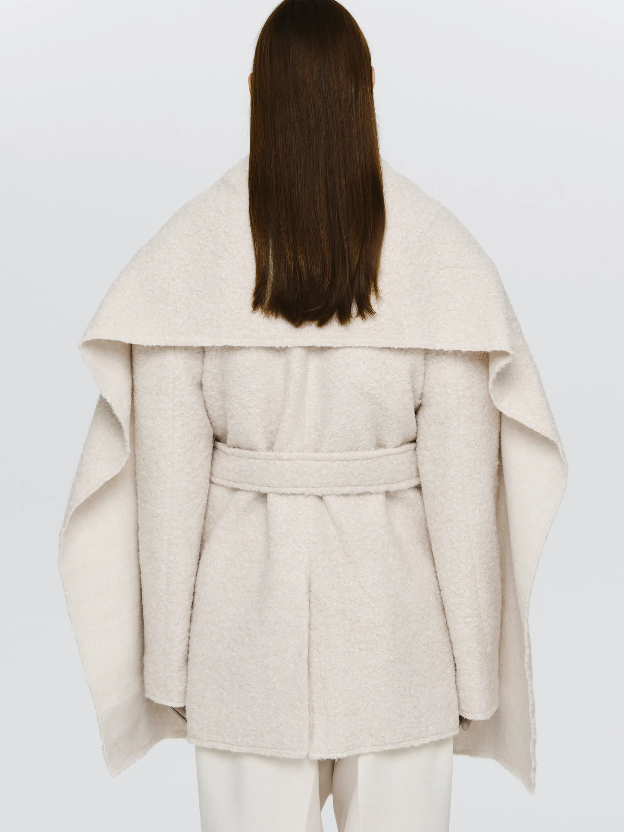 Oversized Shawl-Collar Blazer, Ivory sold by Source Unknown product image thumbnail 4