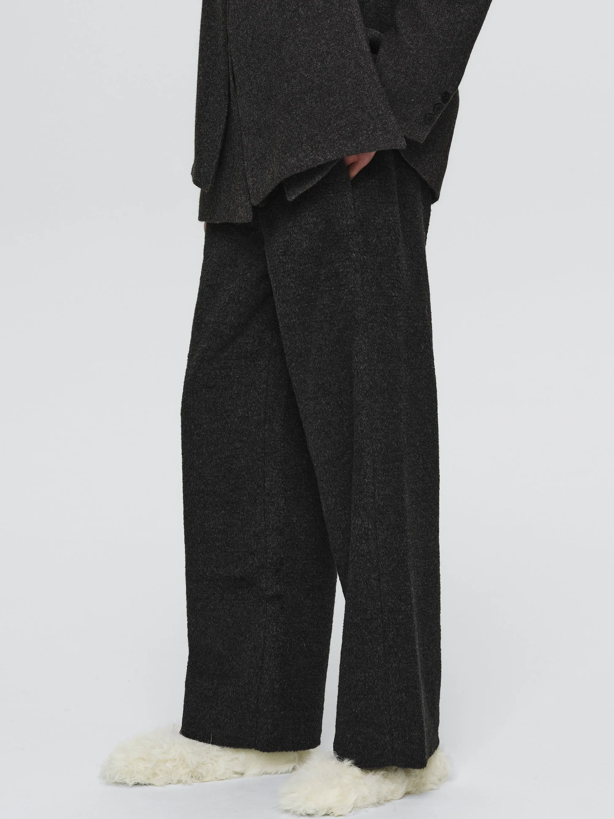 Brushed Tailored Trousers, Charcoal sold by Source Unknown product image thumbnail 3