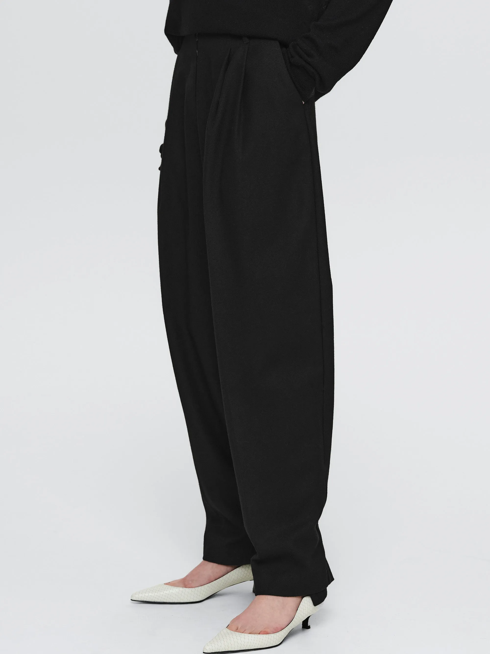 Button Tapered Trousers, Black sold by Source Unknown product image thumbnail 3