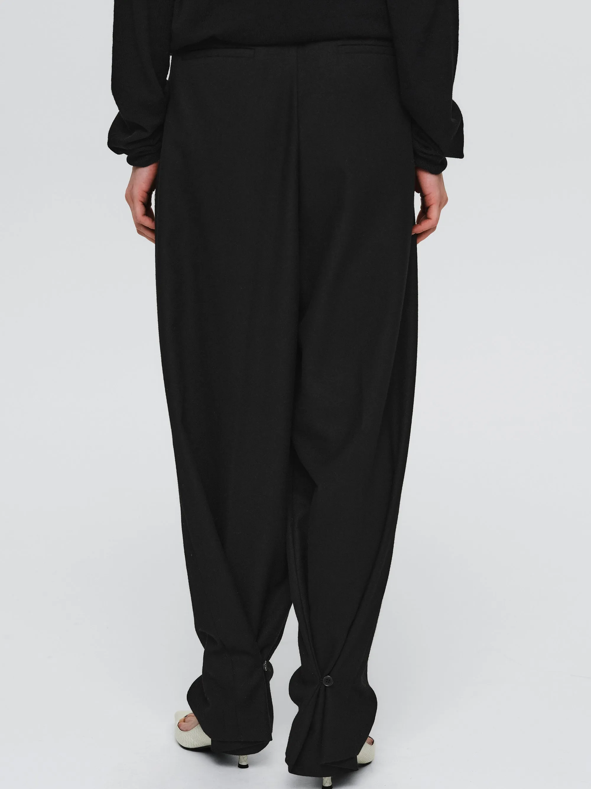 Button Tapered Trousers, Black sold by Source Unknown product image thumbnail 2