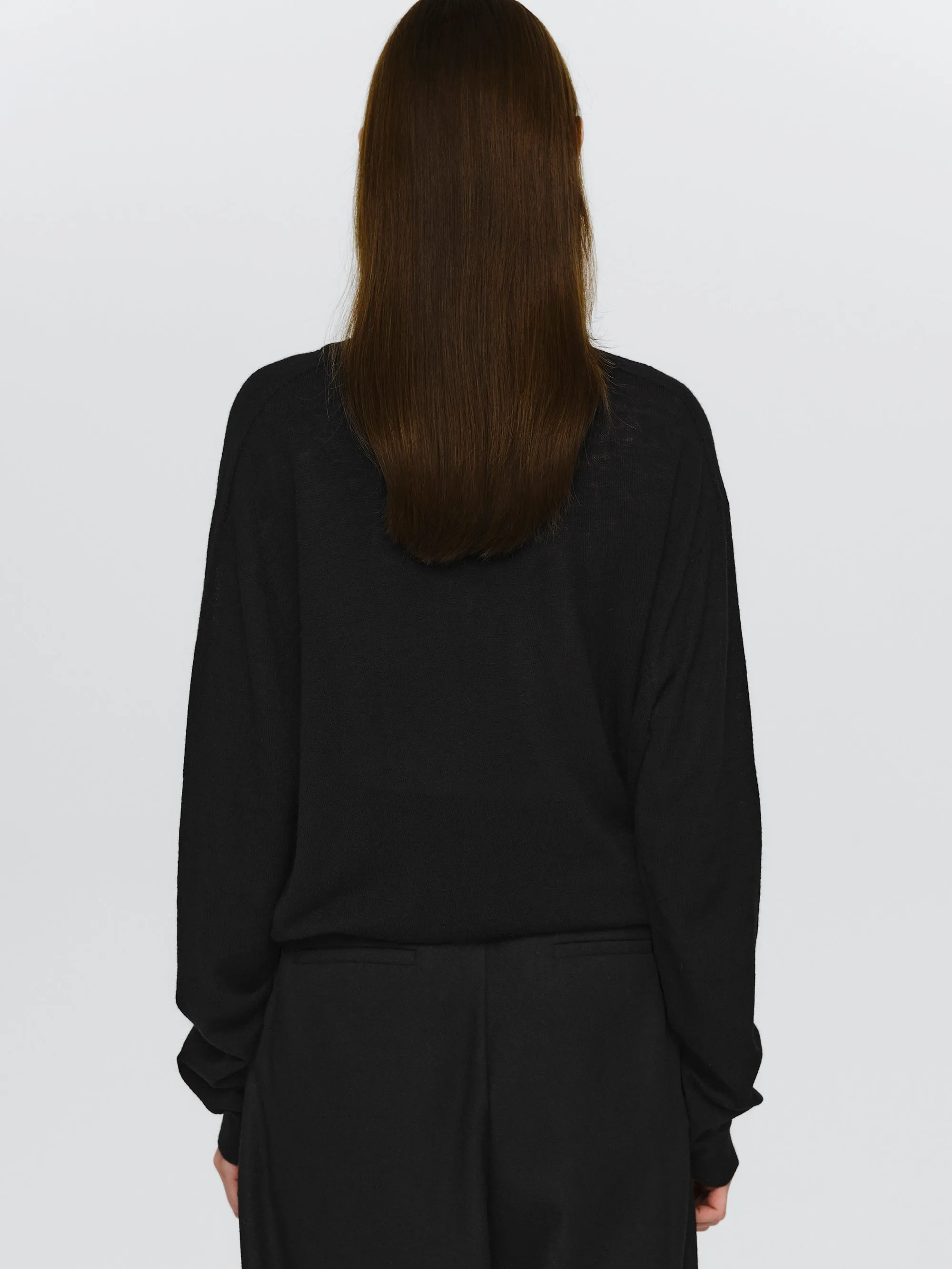 Merino Wool V-Neck Knit, Black sold by Source Unknown product image thumbnail 4