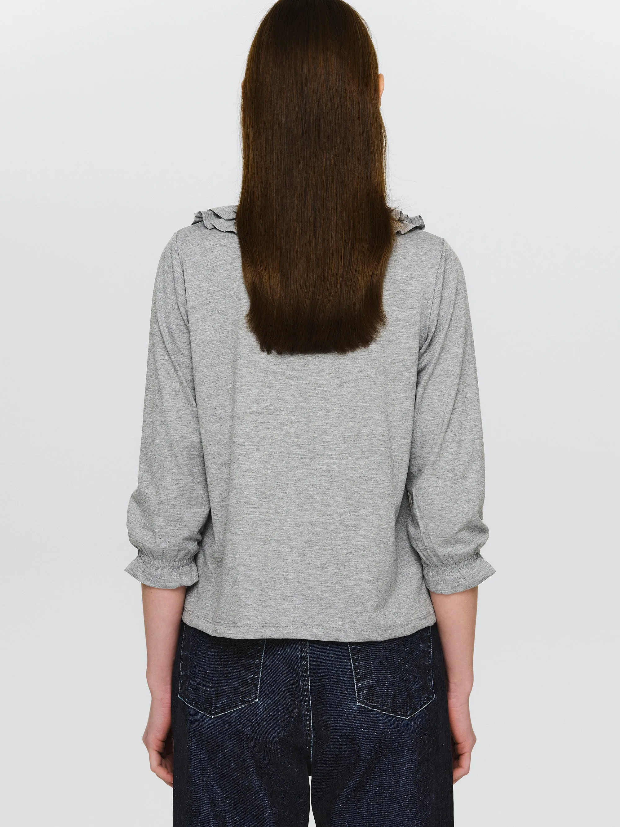 Tiered Ruffle T-Shirt, Grey sold by Source Unknown product image thumbnail 3