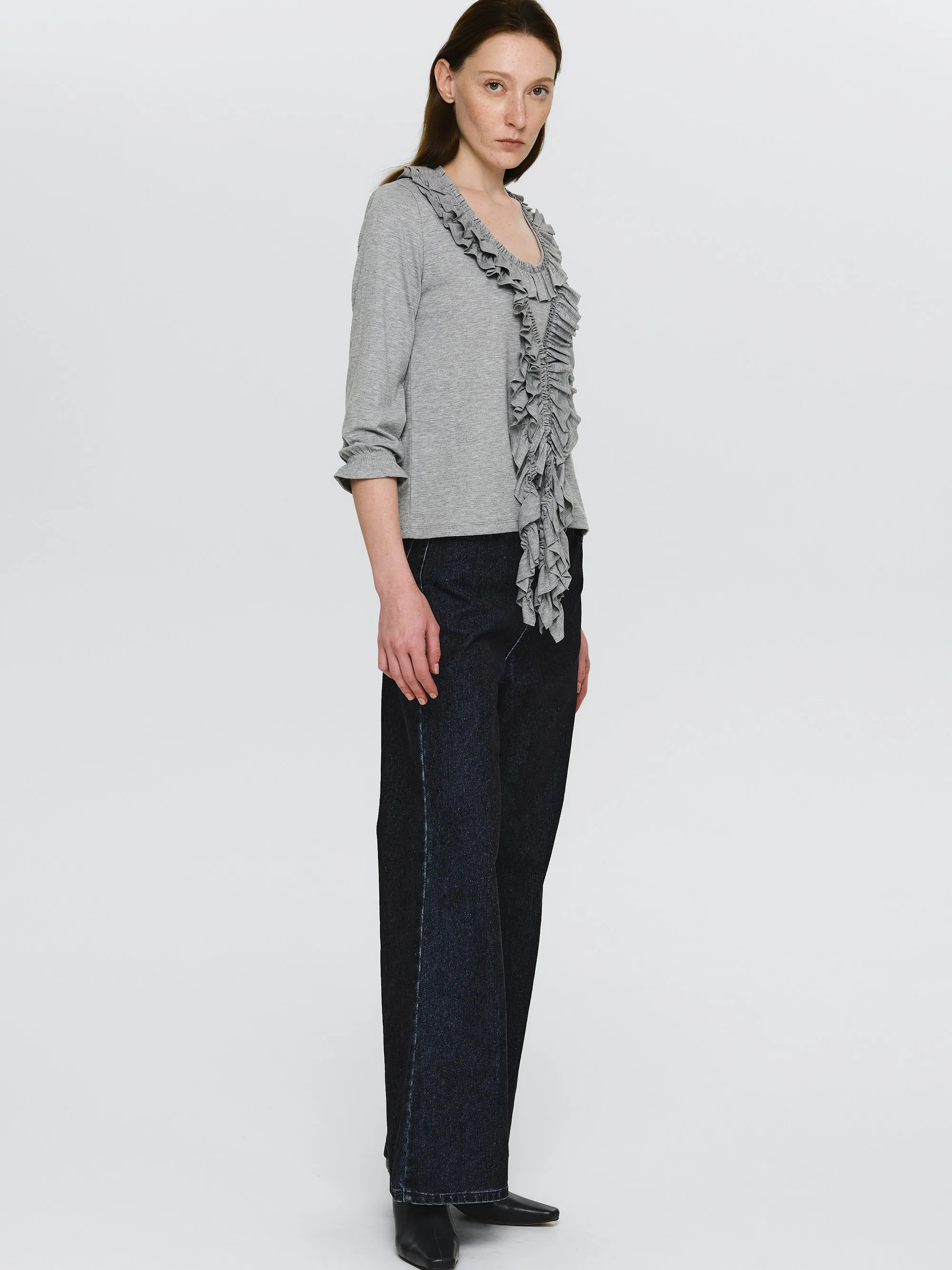 Tiered Ruffle T-Shirt, Grey sold by Source Unknown product image thumbnail 2