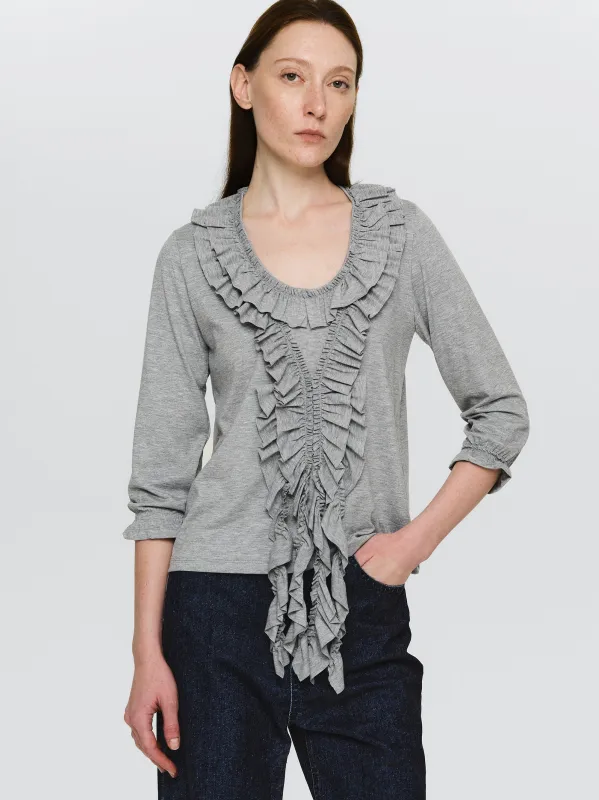 Tiered Ruffle T-Shirt, Grey sold by Source Unknown