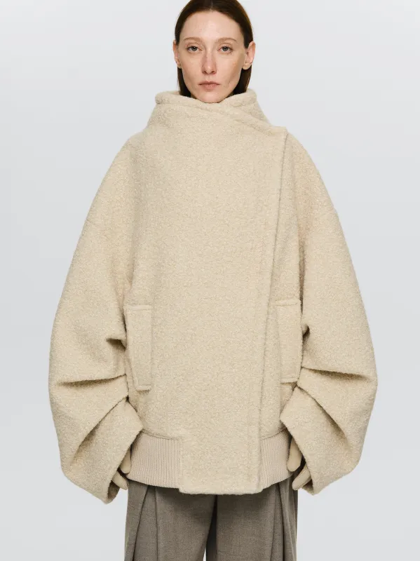 Boucle Flight Coat, Alabaster sold by Source Unknown