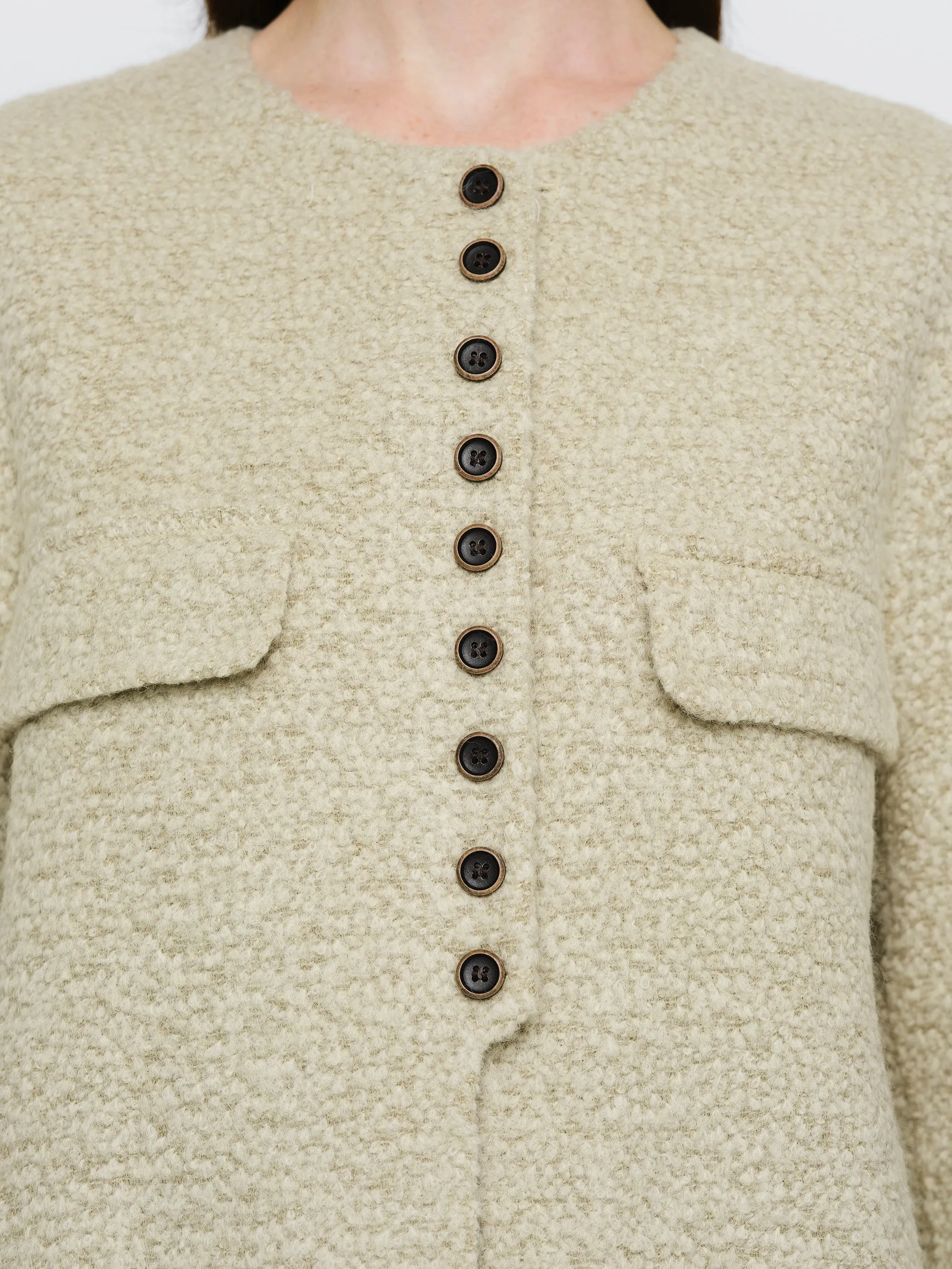 Wool-Blend Button Jacket, Sage sold by Source Unknown product image thumbnail 2