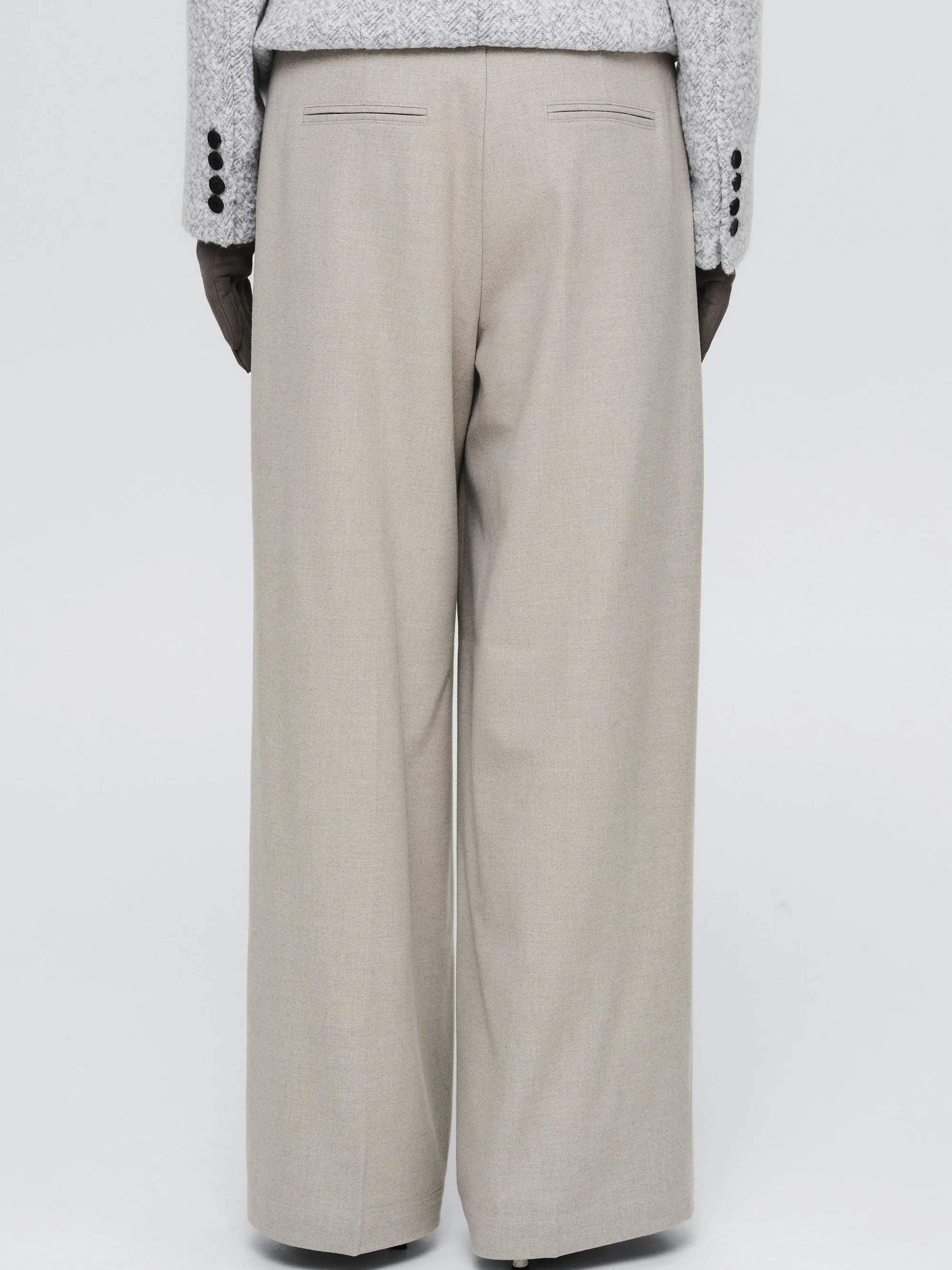 Button Tab Trousers, Greige sold by Source Unknown product image thumbnail 4