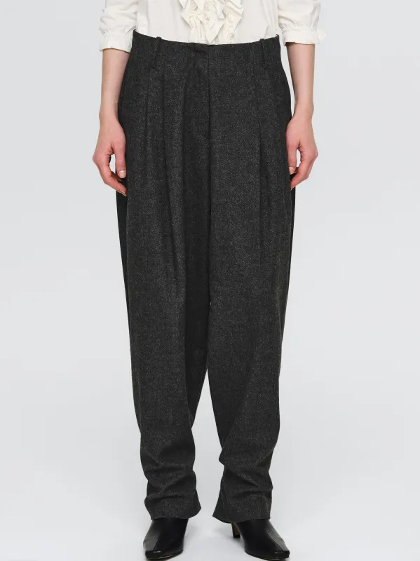 Button Tapered Trousers, Charcoal sold by Source Unknown