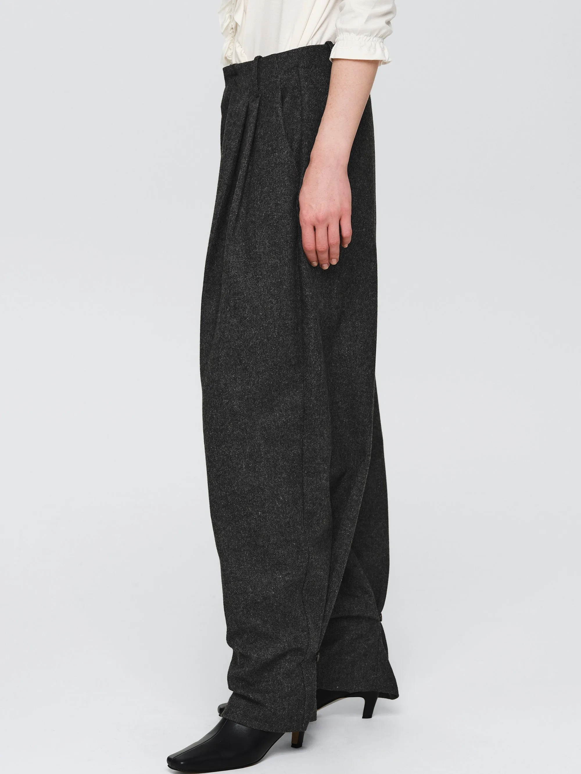 Button Tapered Trousers, Charcoal sold by Source Unknown product image thumbnail 4