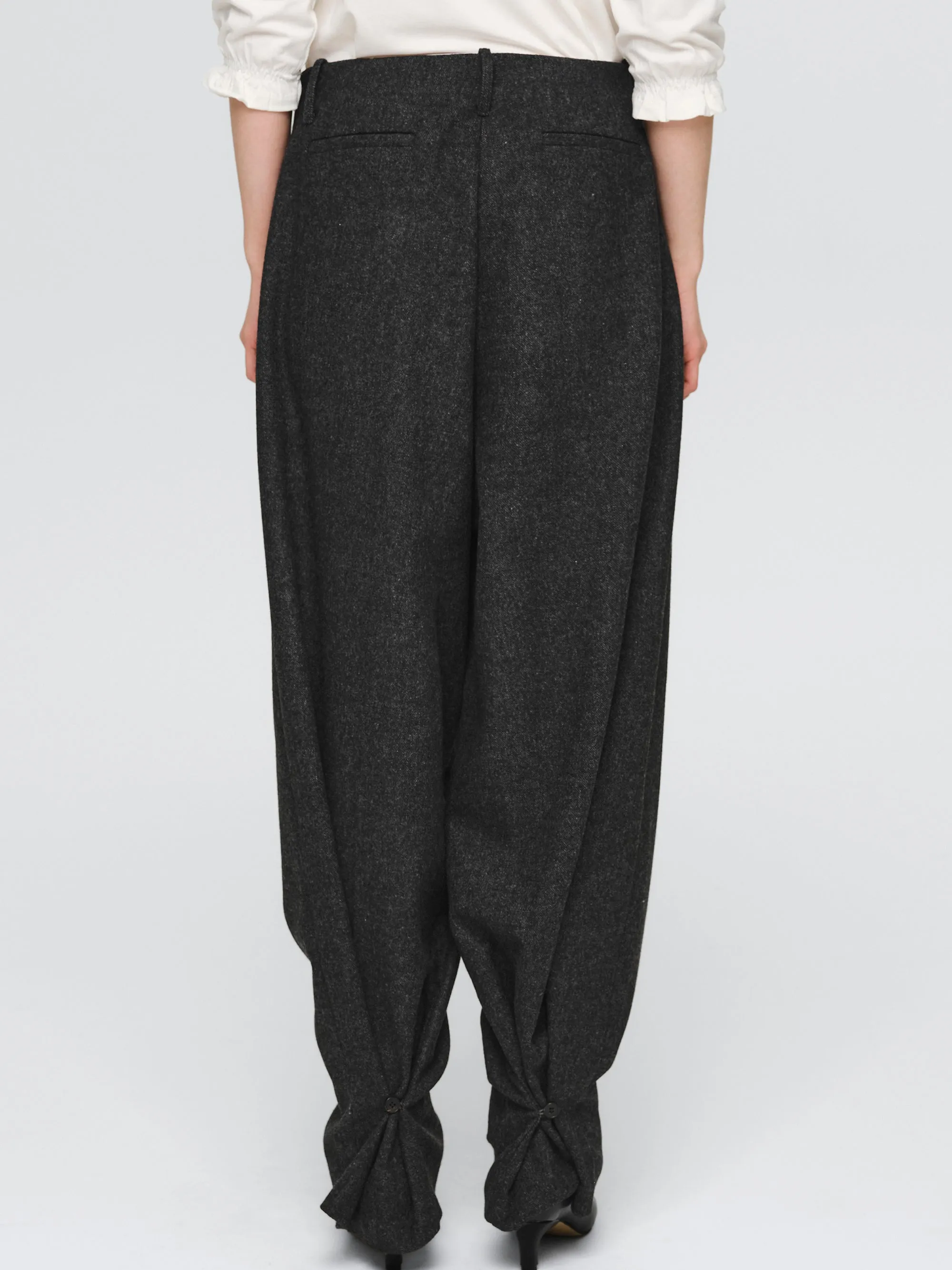 Button Tapered Trousers, Charcoal sold by Source Unknown product image thumbnail 2