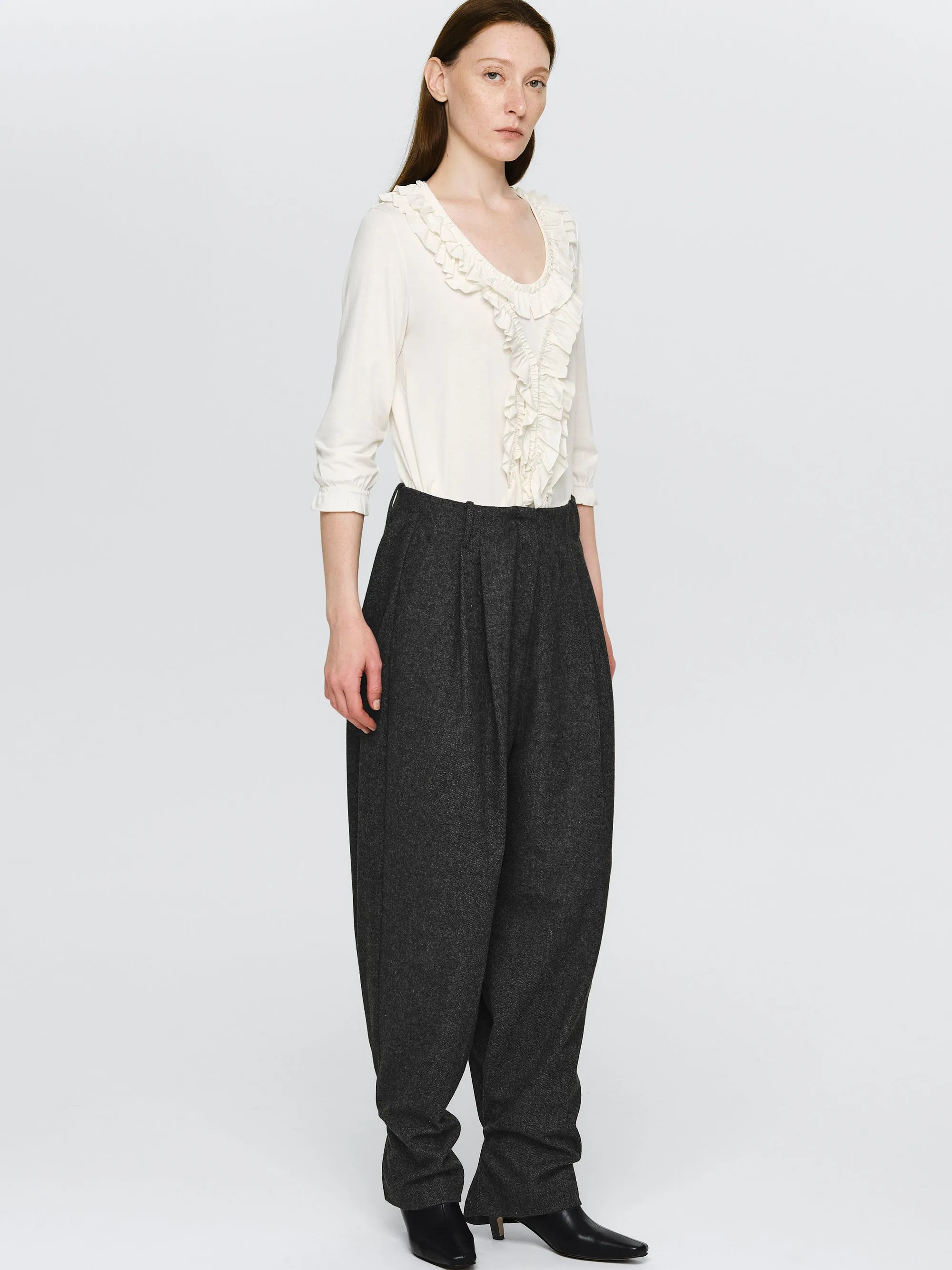 Button Tapered Trousers, Charcoal sold by Source Unknown product image thumbnail 3