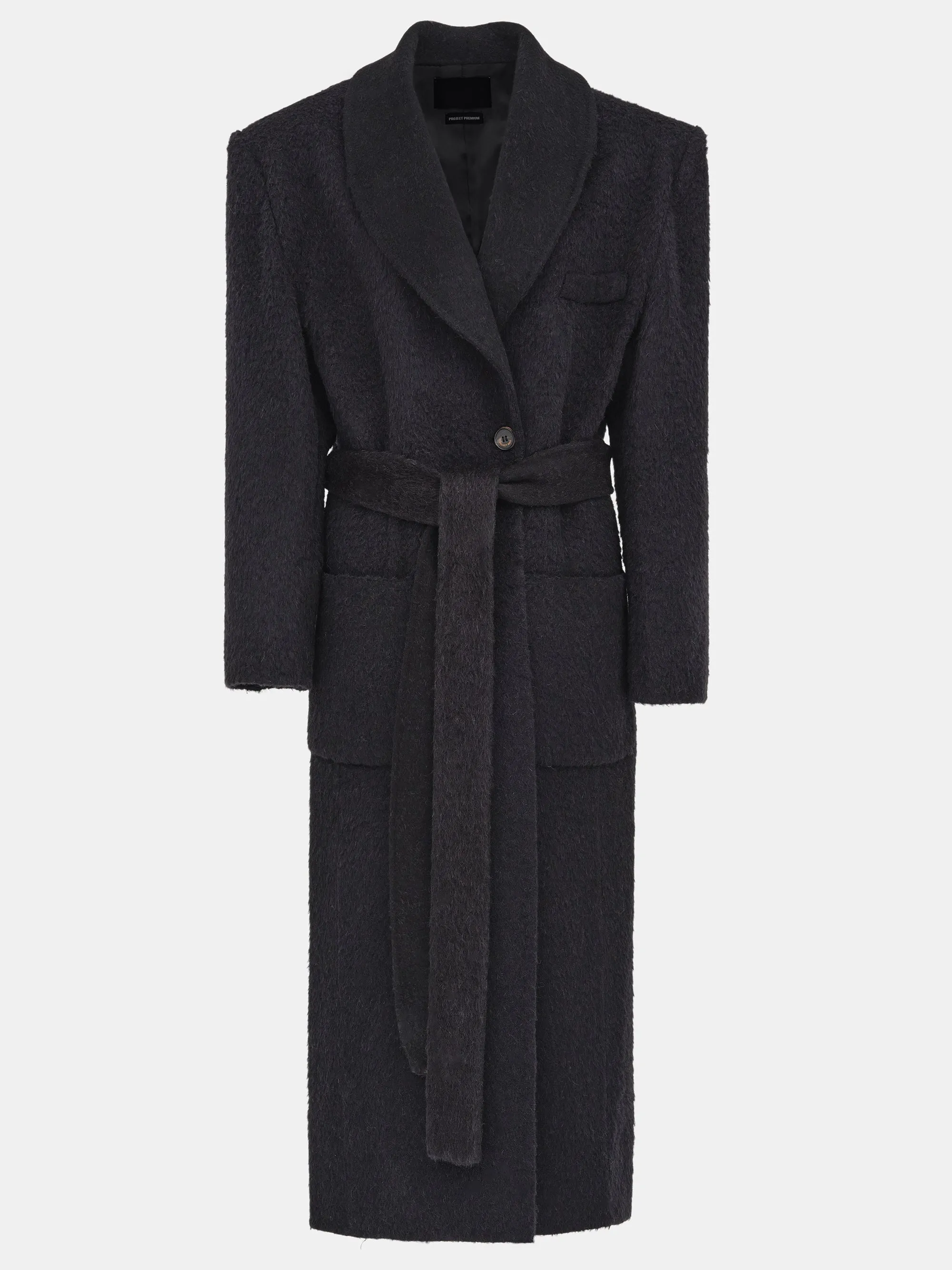 Cinched Robe Long Coat, Black sold by Source Unknown product image thumbnail 5