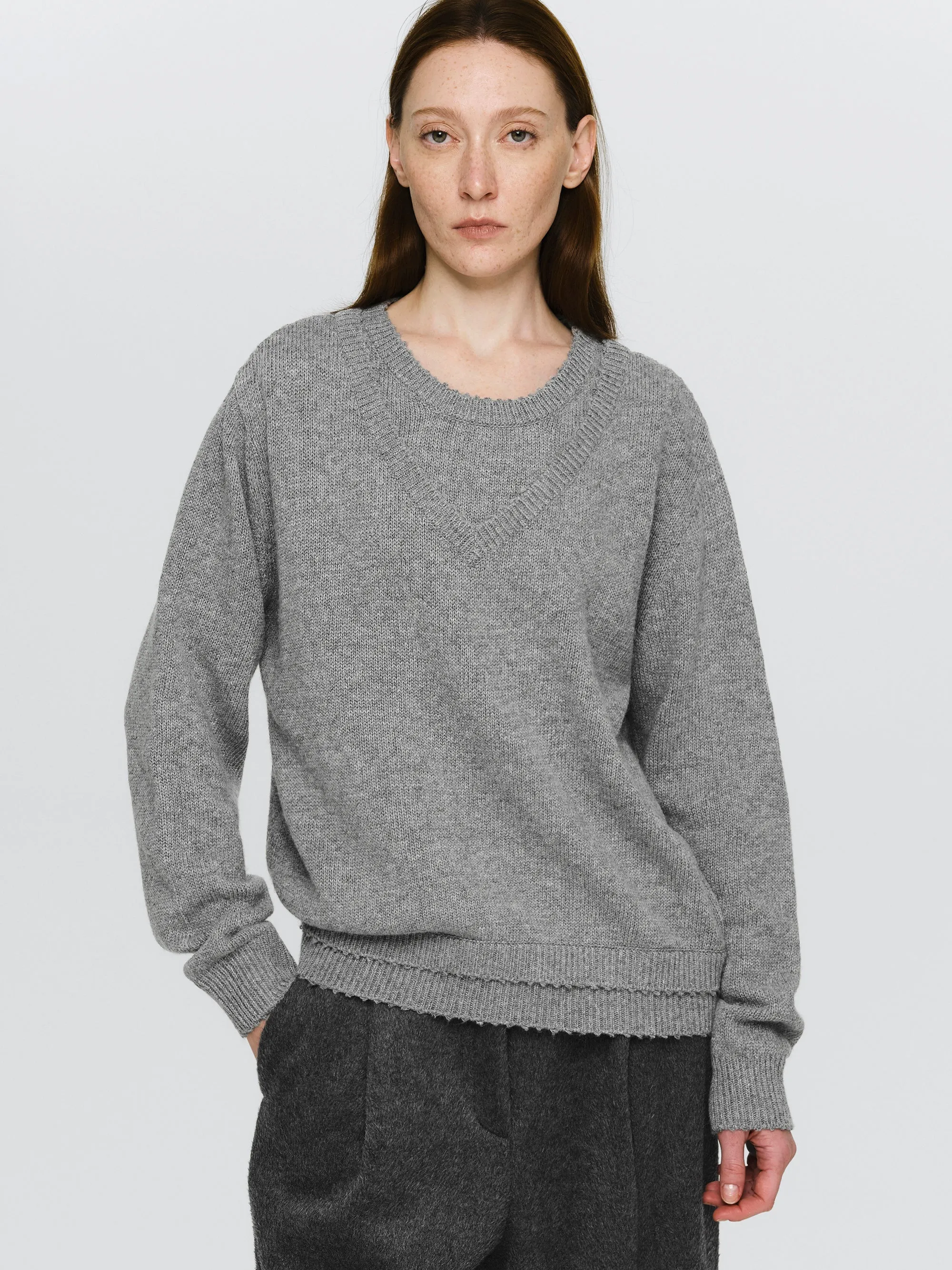 Double Layered Sweater, Grey sold by Source Unknown