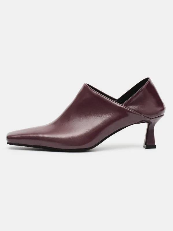High Vamp Mule Loafers, Plum sold by Source Unknown