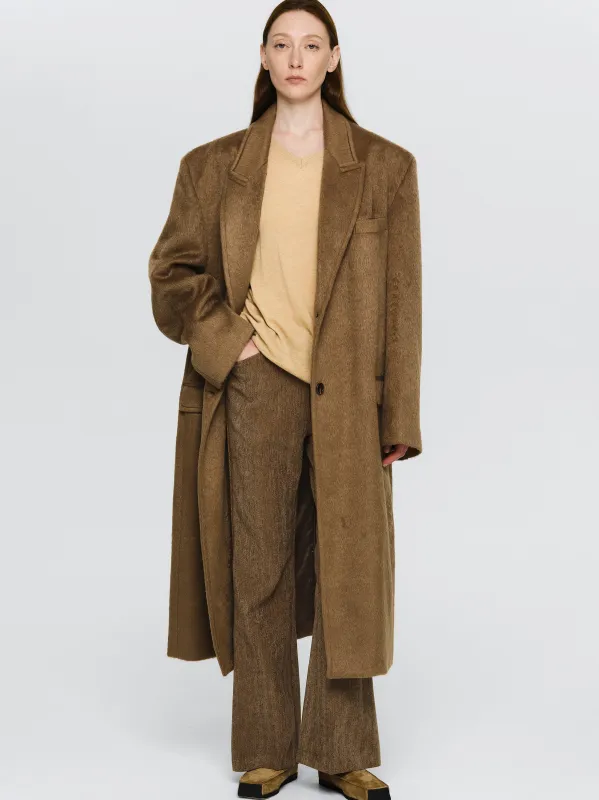 Oversized Brushed Coat, Brown sold by Source Unknown
