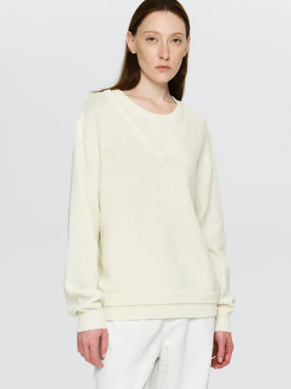 Double Layered Sweater, Ivory sold by Source Unknown