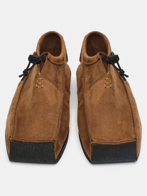 Square Toe Moccasin, Brown made by Source Unknown
