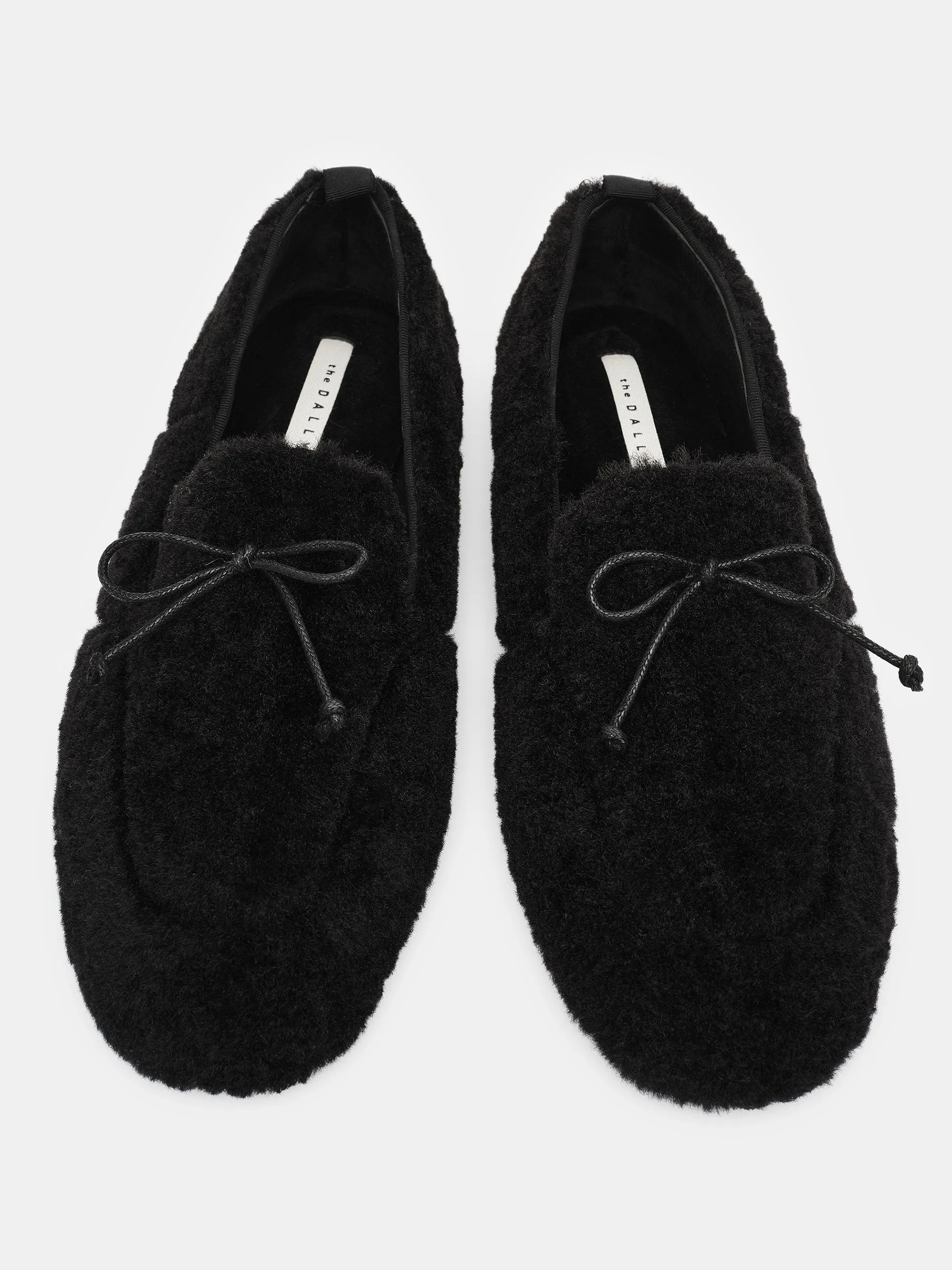 Shearling Moccasin Loafers, Black sold by Source Unknown