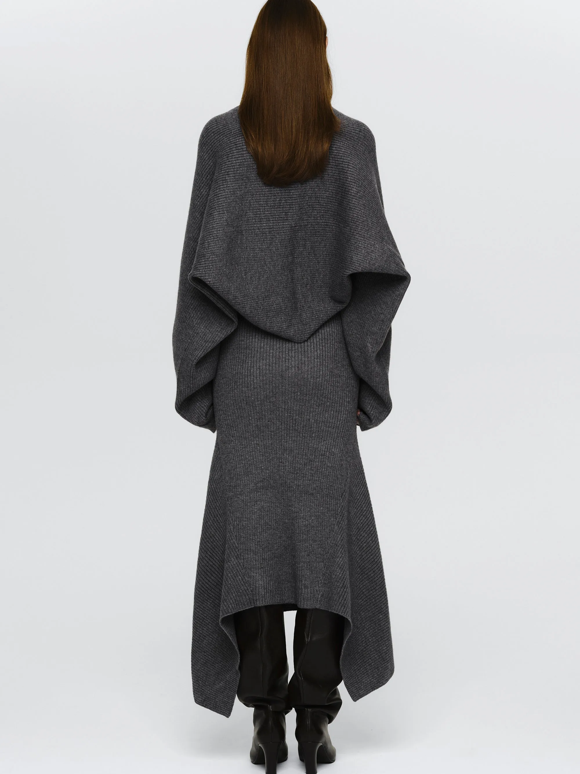 Shrug Knit Dress, Grey sold by Source Unknown product image thumbnail 4