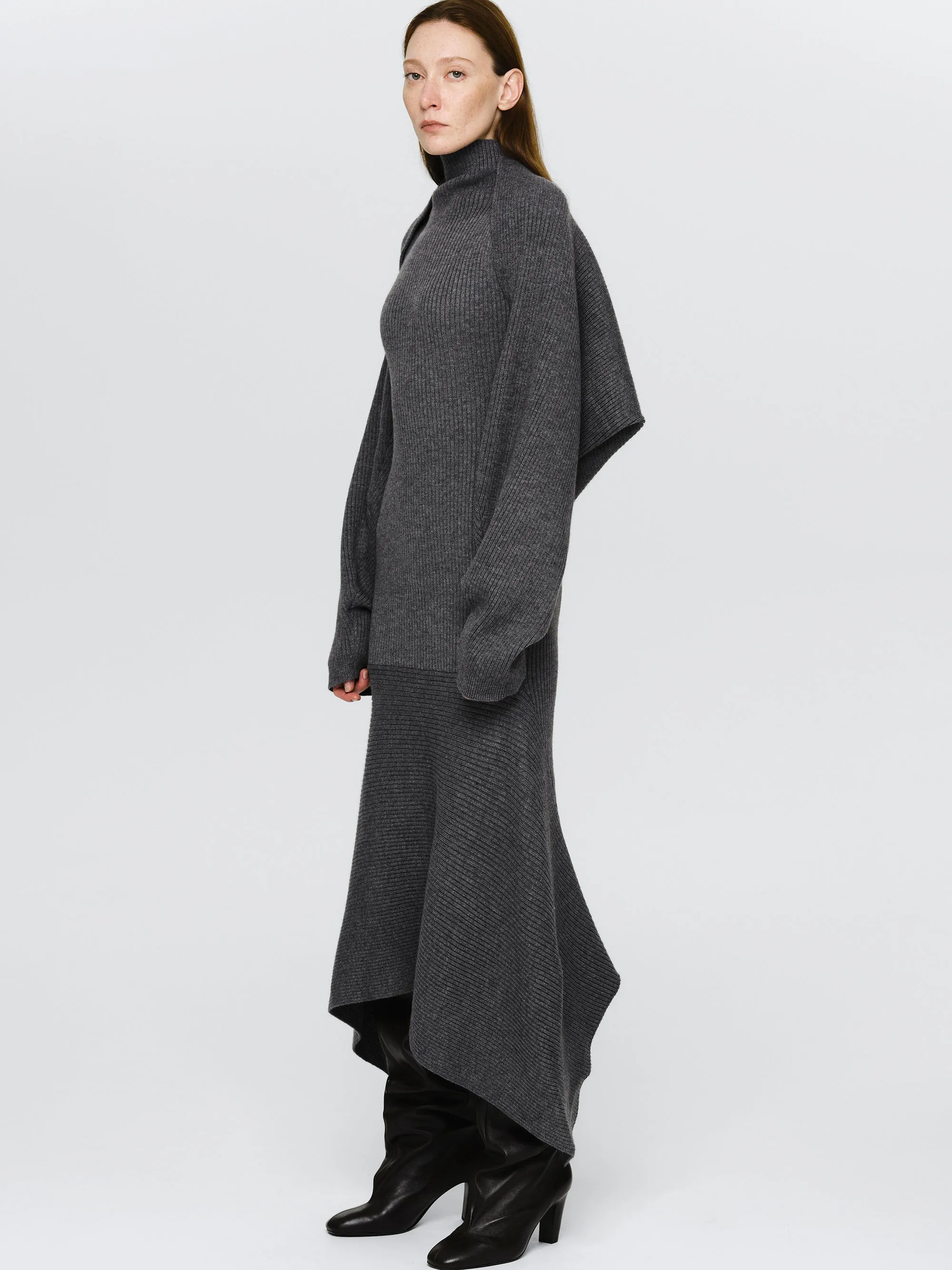 Shrug Knit Dress, Grey sold by Source Unknown product image thumbnail 2