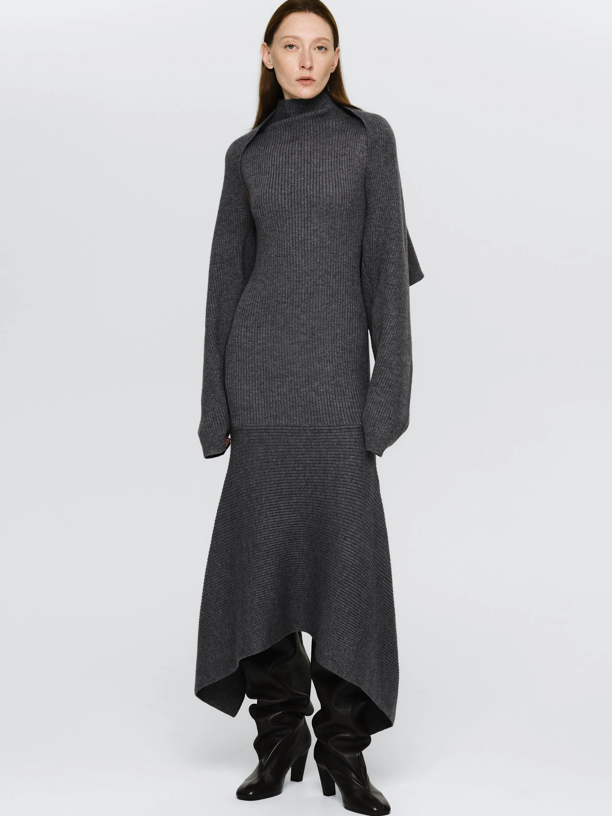 Shrug Knit Dress, Grey sold by Source Unknown