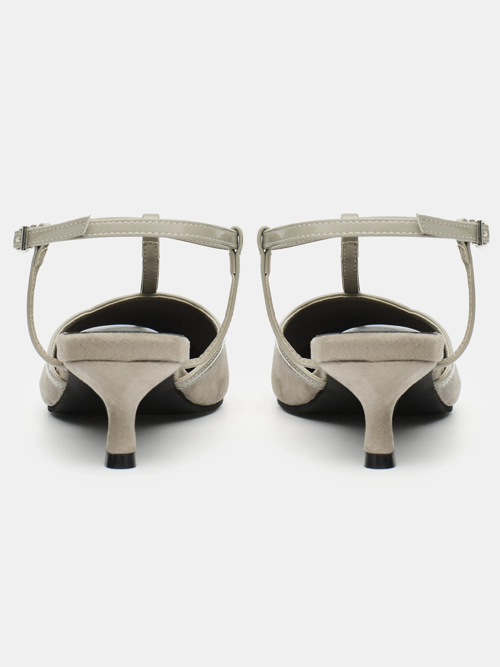 T-Strap Suede Slingback Heels, Ash sold by Source Unknown product image thumbnail 4