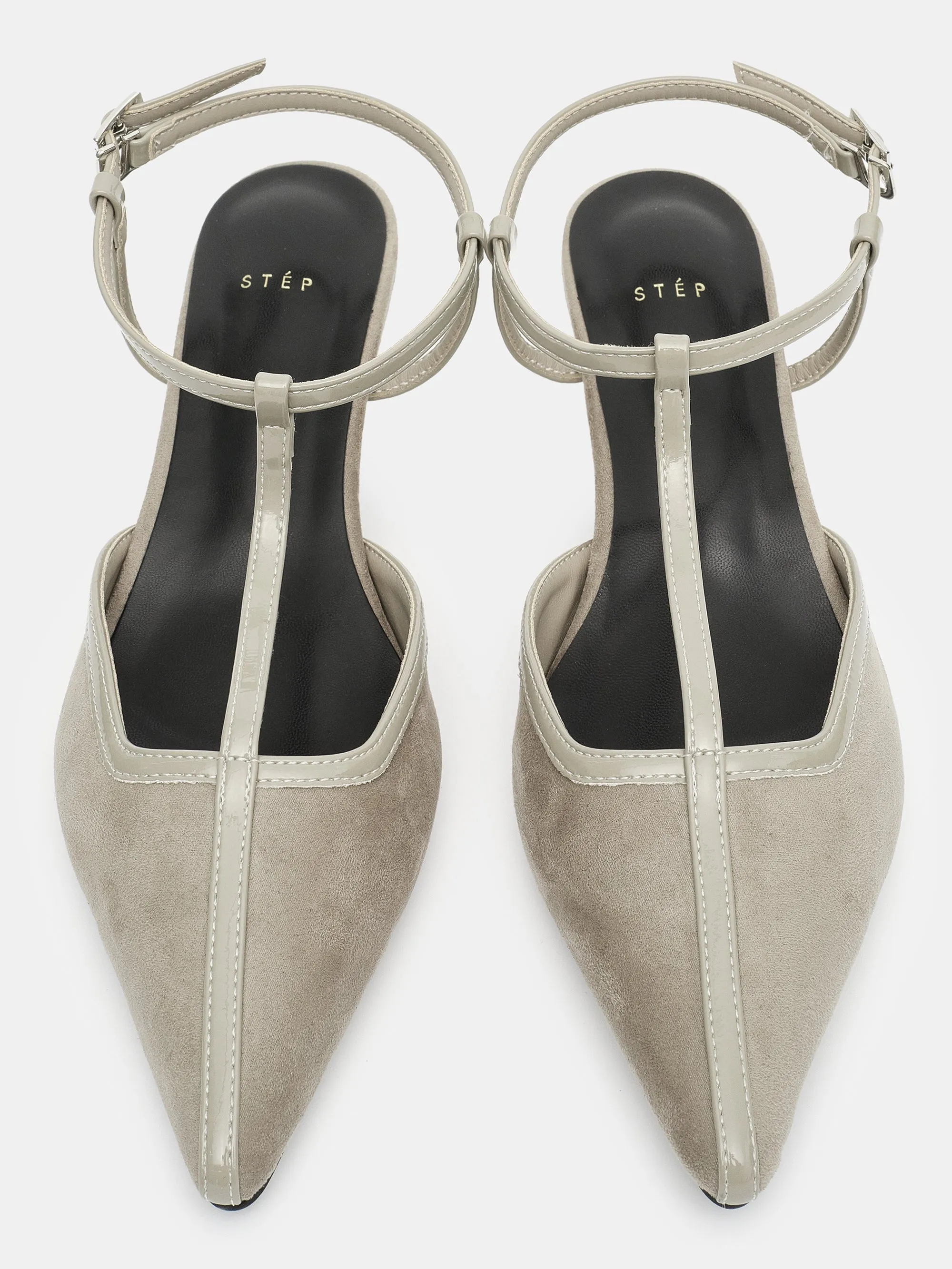 T-Strap Suede Slingback Heels, Ash sold by Source Unknown product image thumbnail 3