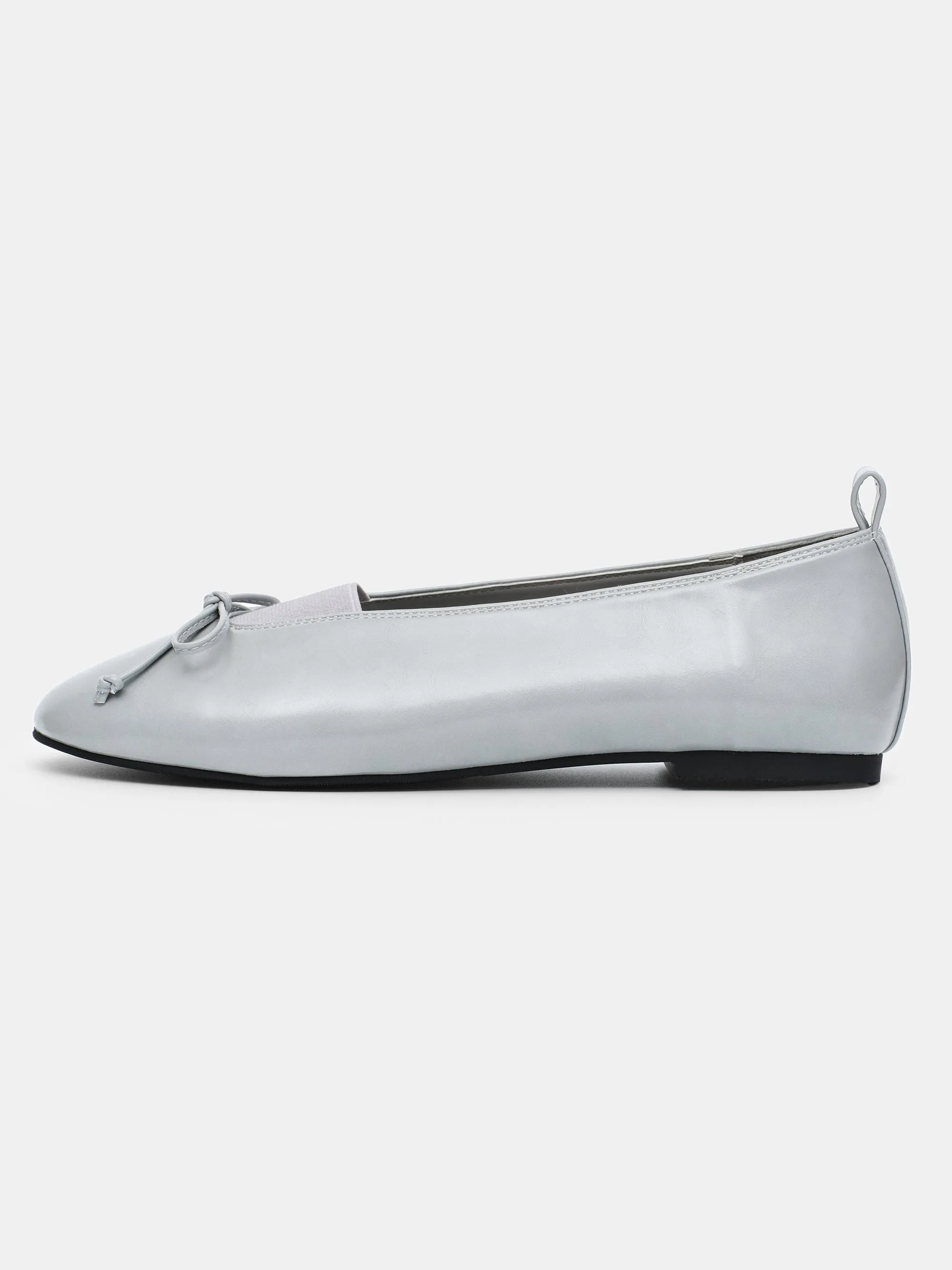 Bow Leather Ballerina Flats, Grey sold by Source Unknown product image thumbnail 2