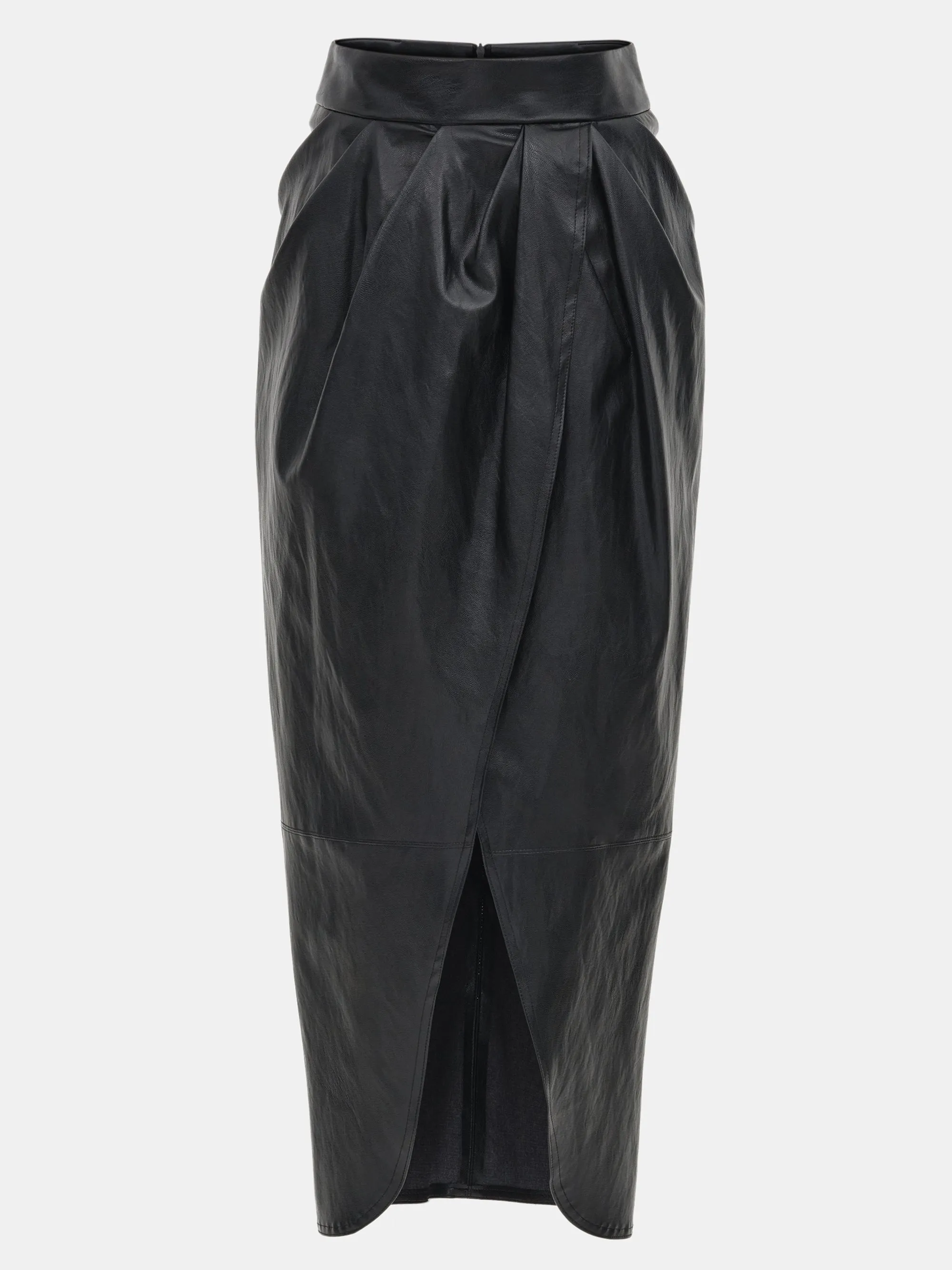 Faux-Leather Ruched Skirt, Black sold by Source Unknown product image thumbnail 5