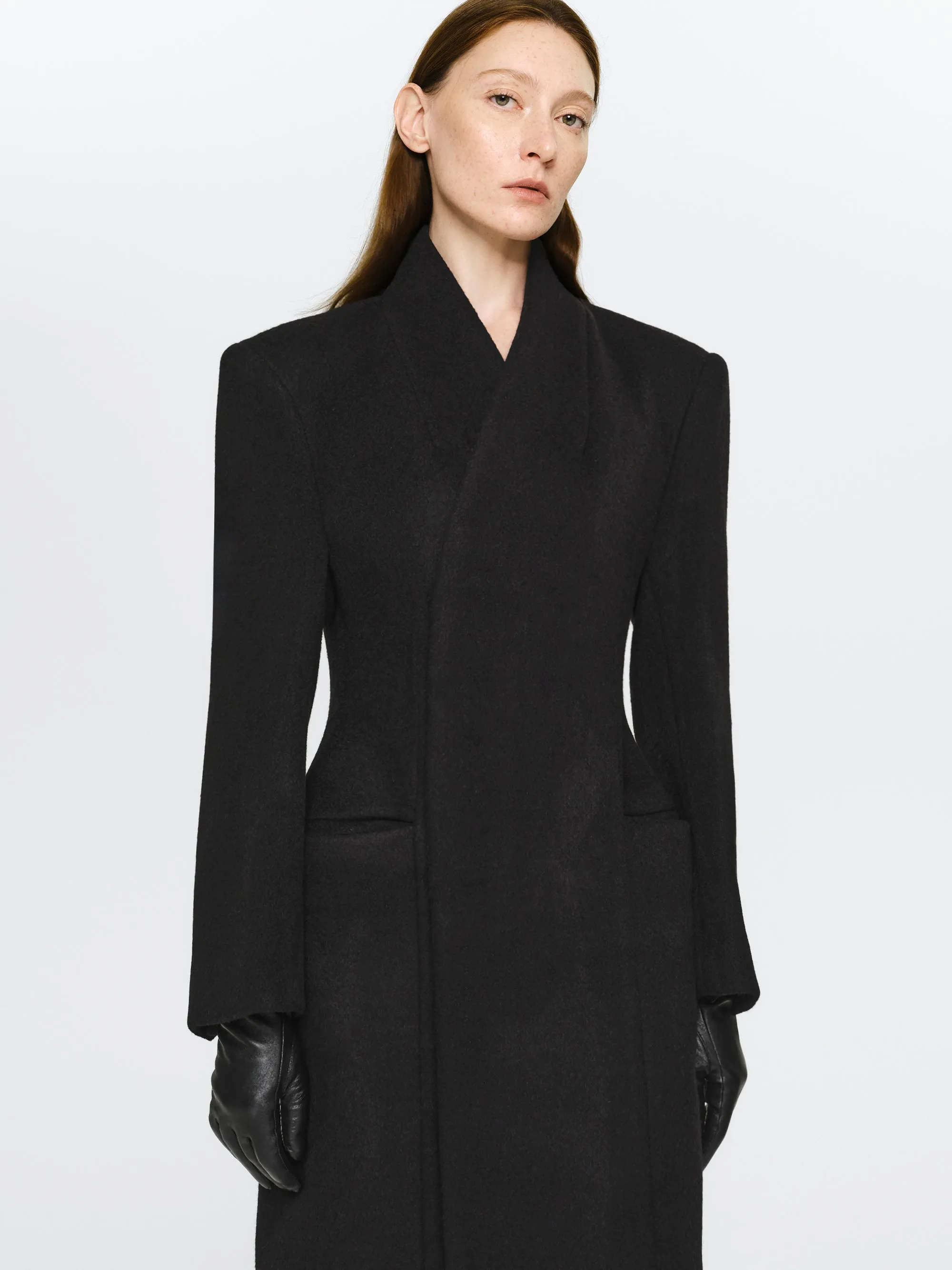 Corrin Wrap Coat, Black sold by Source Unknown product image thumbnail 2
