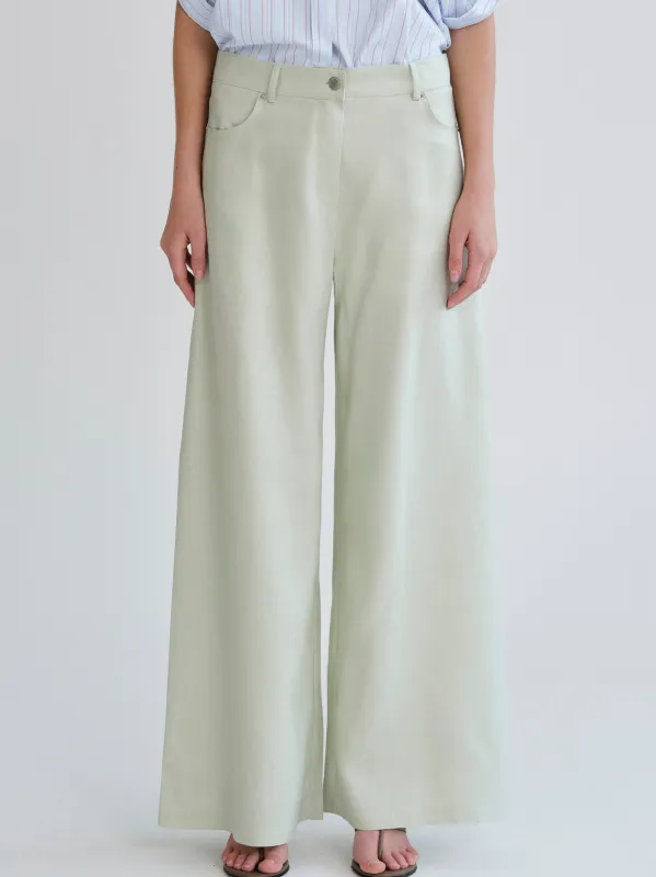 Fluid Tencel Denim Pants, Mint sold by Source Unknown