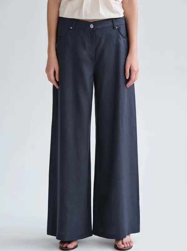 Fluid Tencel Denim Pants, Navy sold by Source Unknown