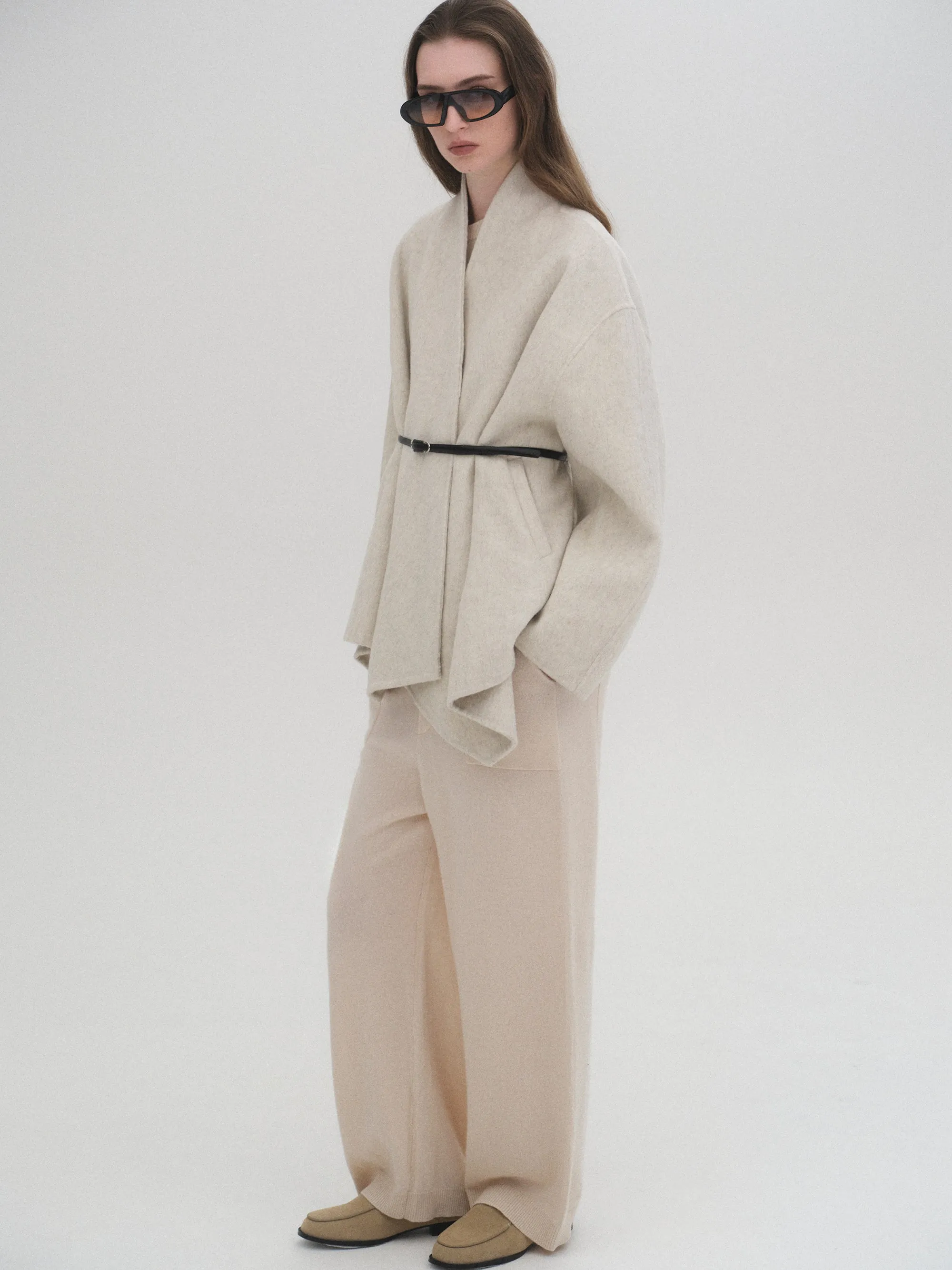 Elastic Waist Wool Pants, Ivory sold by Source Unknown product image thumbnail 4