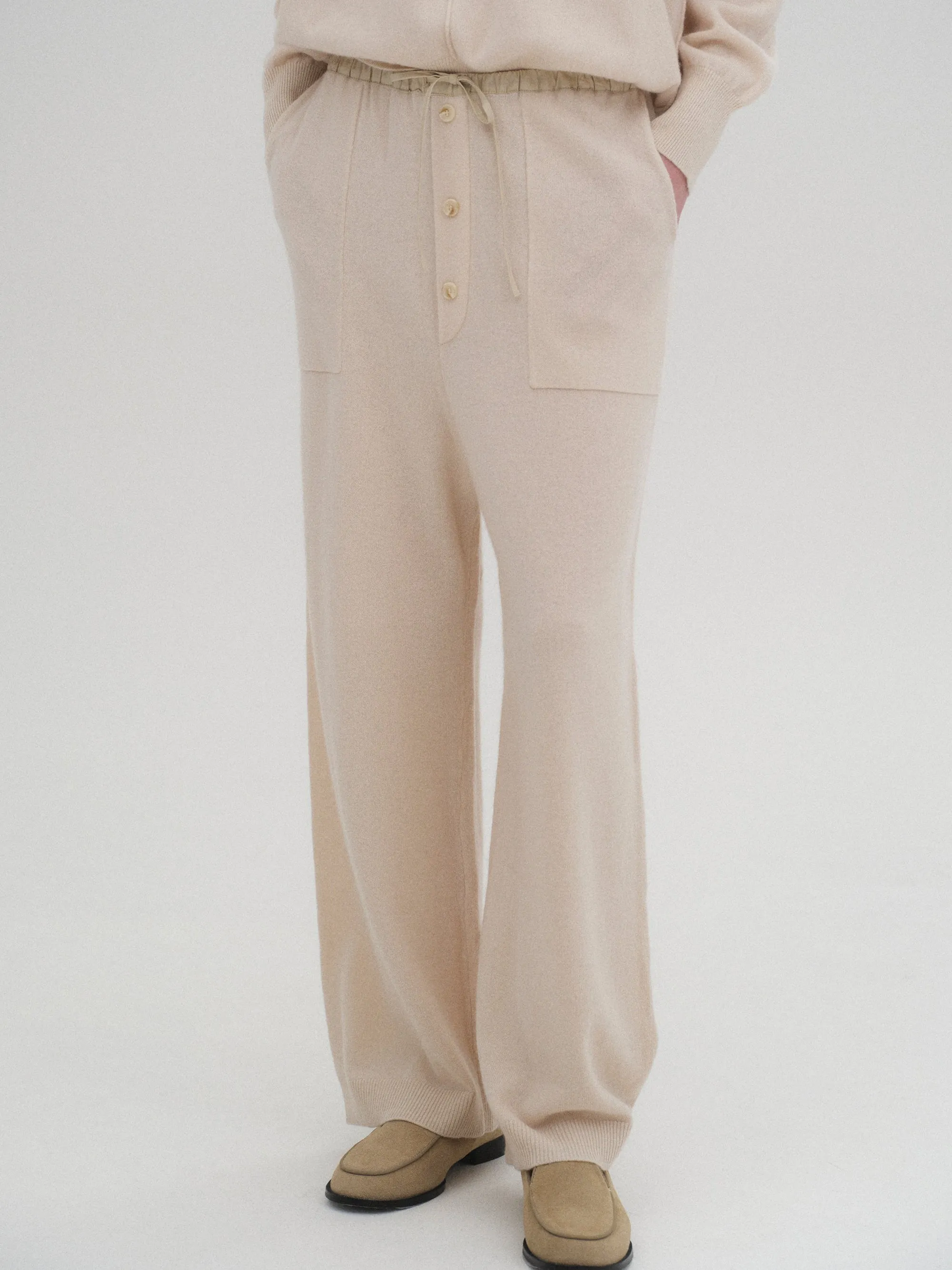 Elastic Waist Wool Pants, Ivory sold by Source Unknown product image thumbnail 2