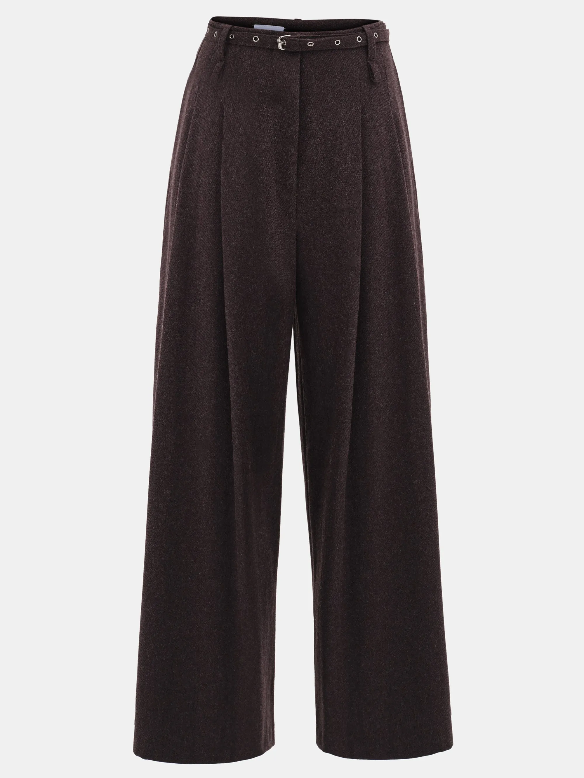 Belted Wool Trousers, Brown sold by Source Unknown product image thumbnail 5