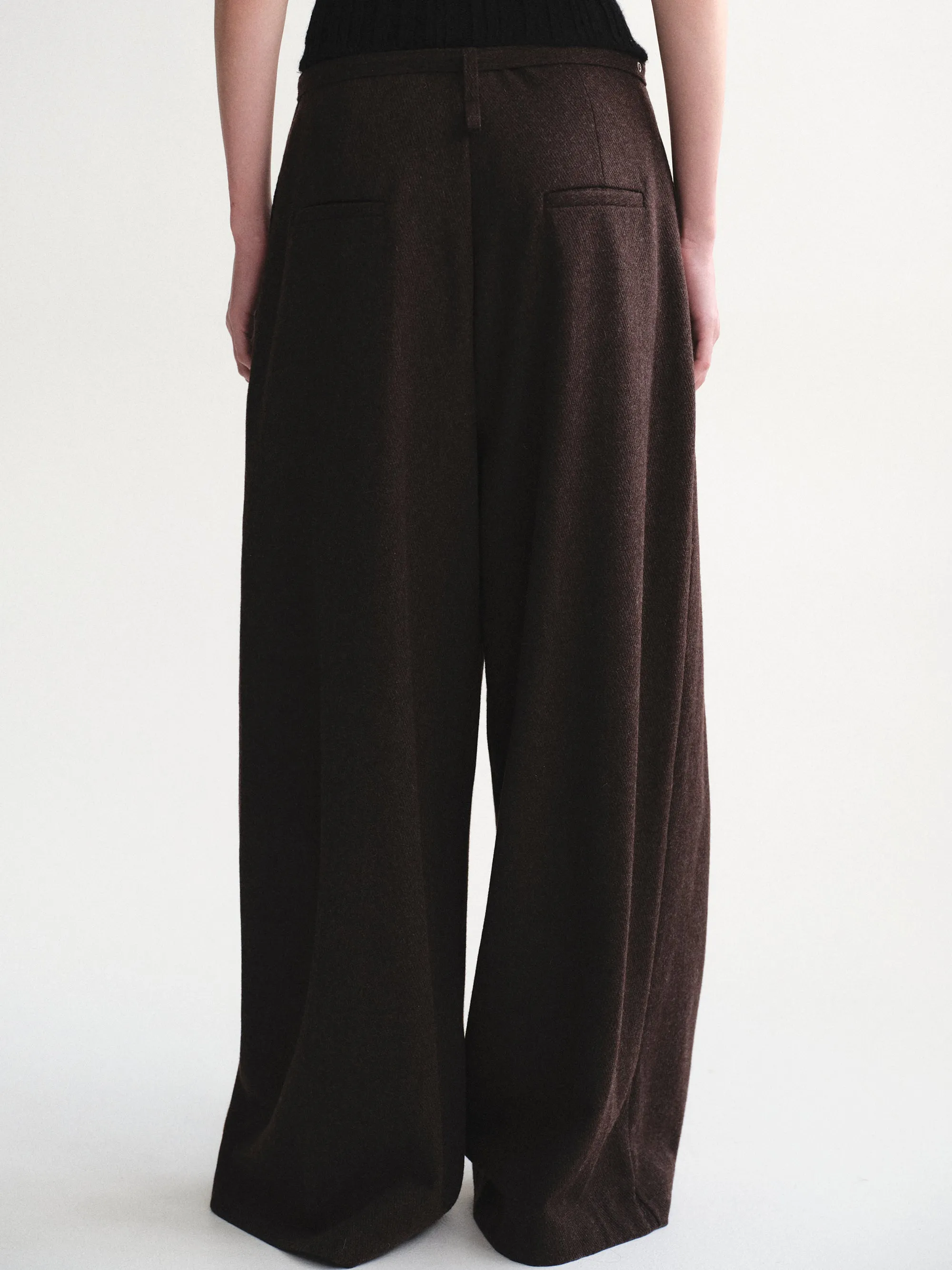 Belted Wool Trousers, Brown sold by Source Unknown product image thumbnail 3