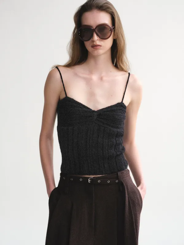 Twist Knitted Top, Black sold by Source Unknown