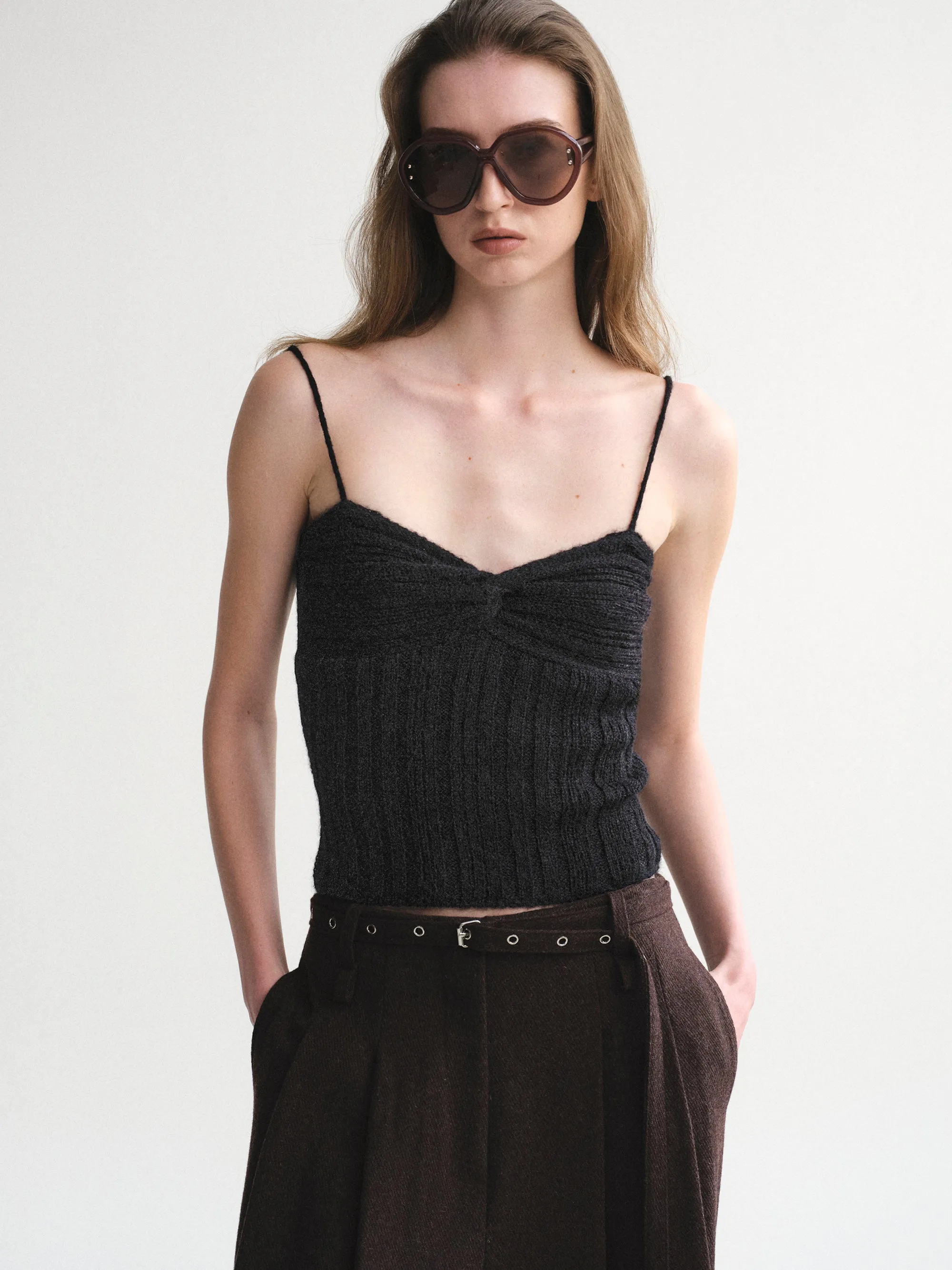 Twist Knitted Top, Black sold by Source Unknown