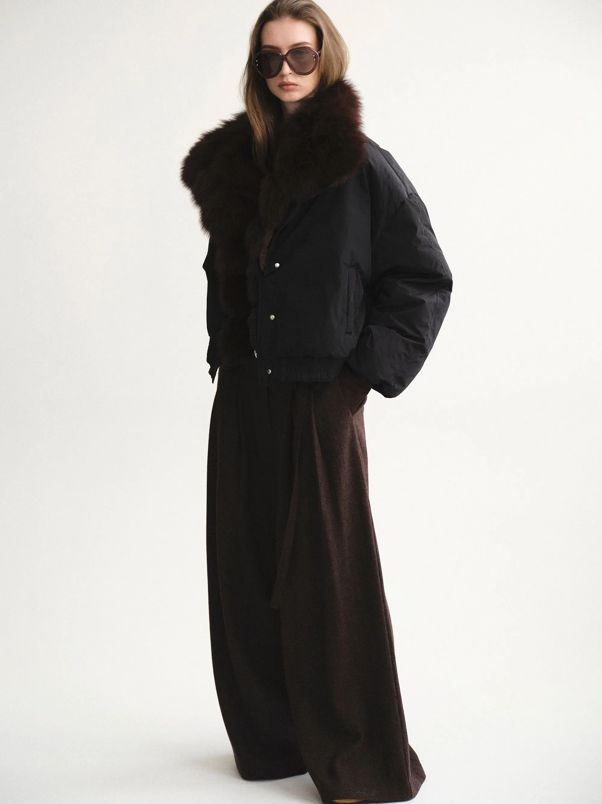 Fur Collar Down Jacket, Black sold by Source Unknown product image thumbnail 5