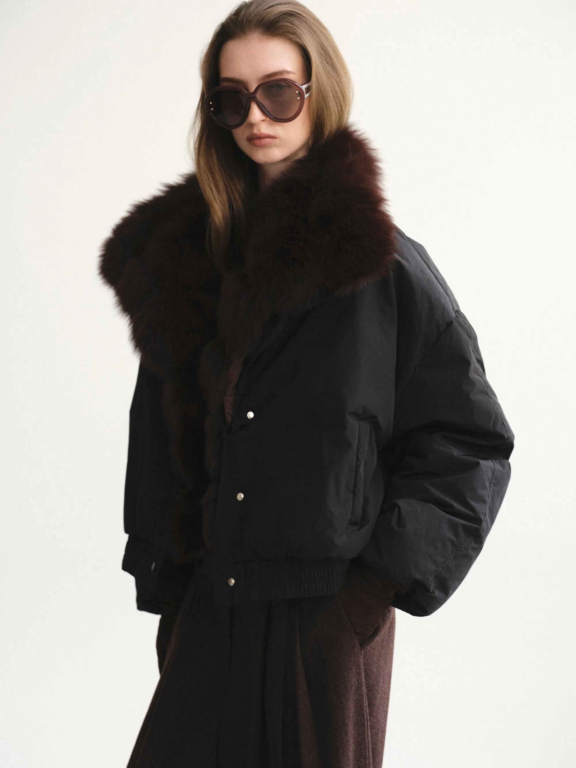 Fur Collar Down Jacket, Black sold by Source Unknown product image thumbnail 4