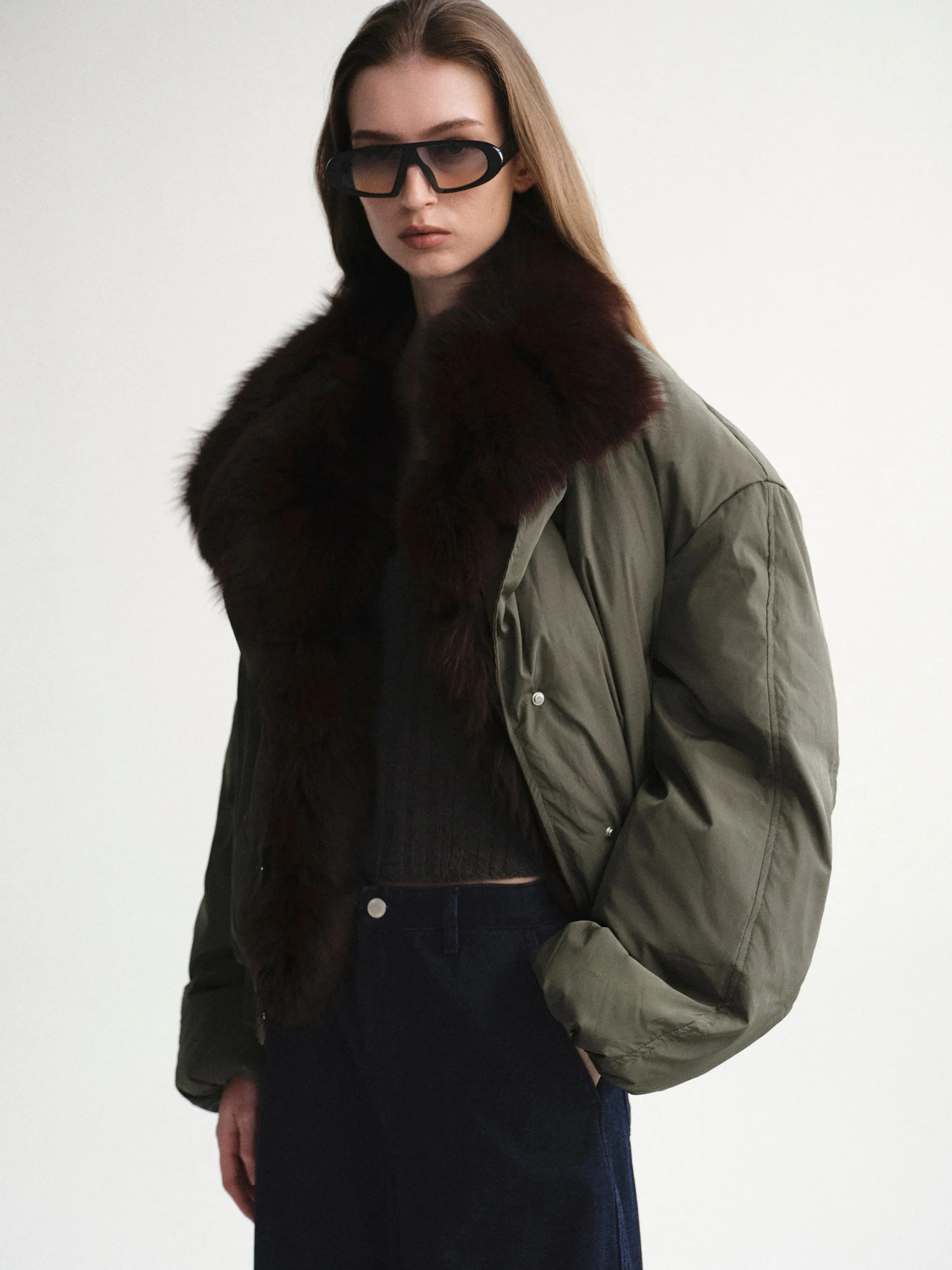 Fur Collar Down Jacket, Khaki sold by Source Unknown product image thumbnail 2